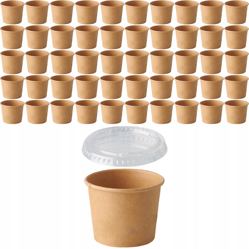 

Ekologiczne pojemniki na sos kraft pokrywki 60ml