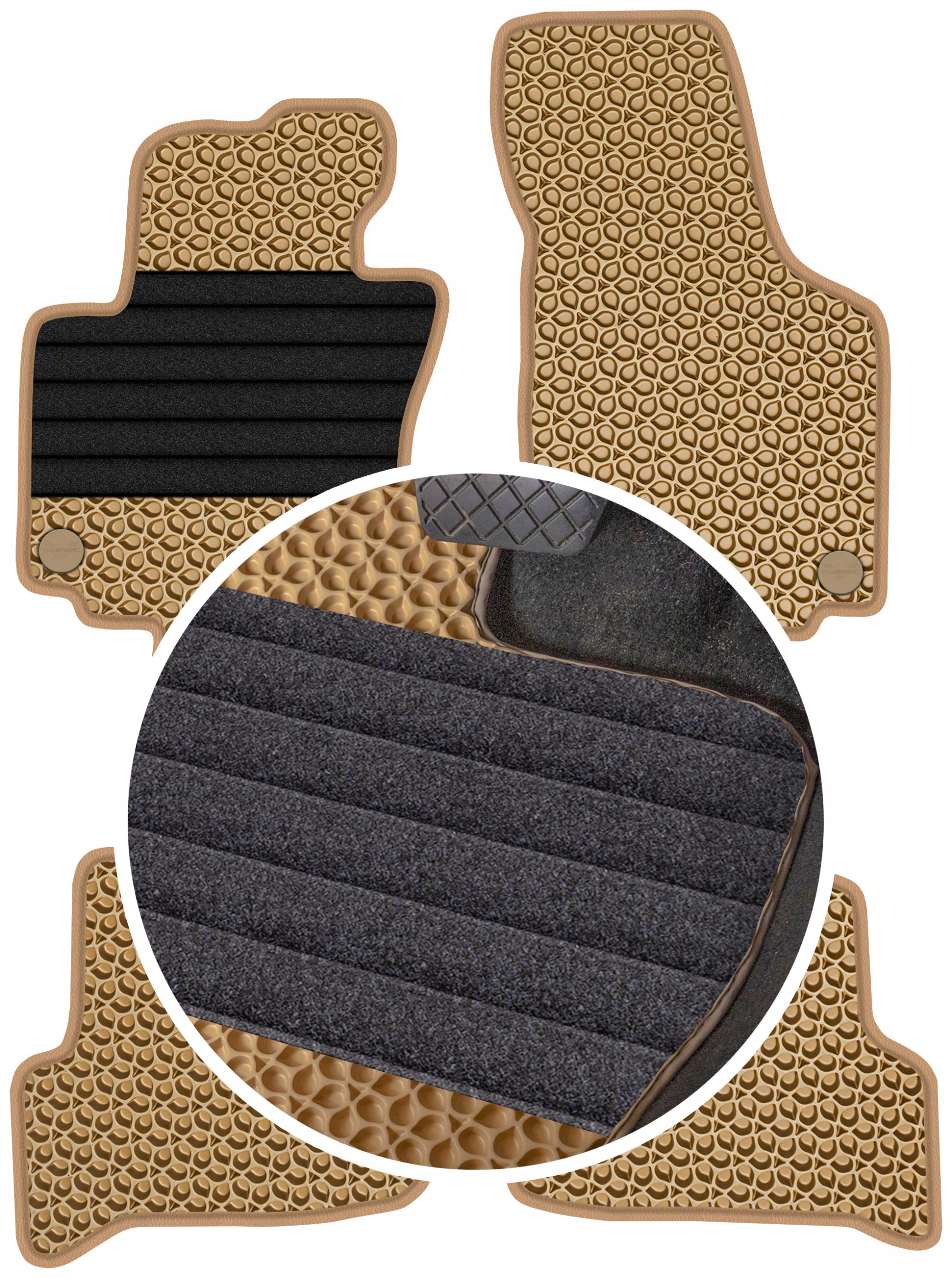 Vw Golf Plus 2005-2014 Gumové rohože do auta Eva Béžová