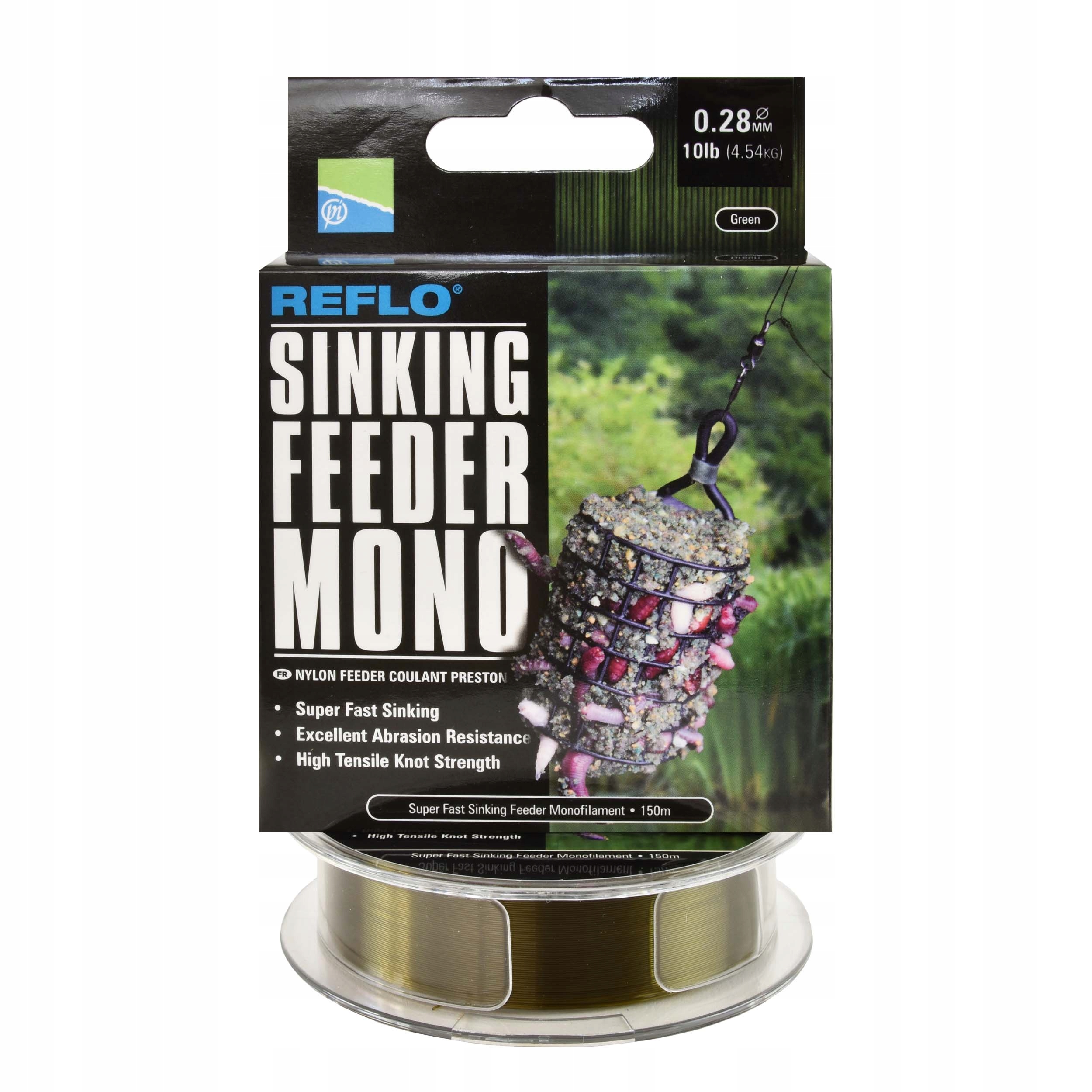 Żyłka Preston Reflo Sinking Feeder Mono tonąca 0.28mm 150m 4,54kg 1szt.