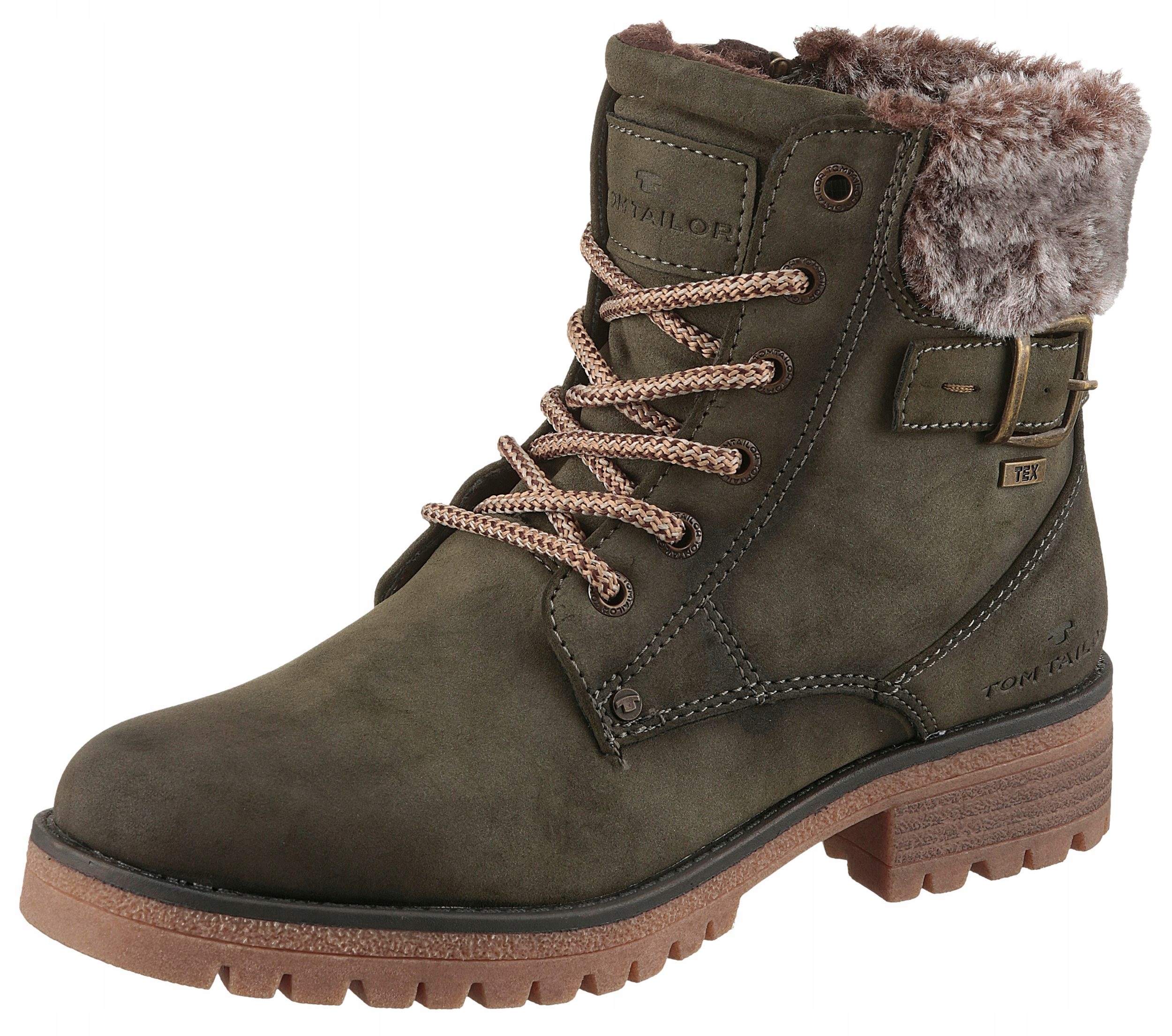 Tom Tailor Kotníkové Boty šněrovací khaki Zateplené Tex vel. 38