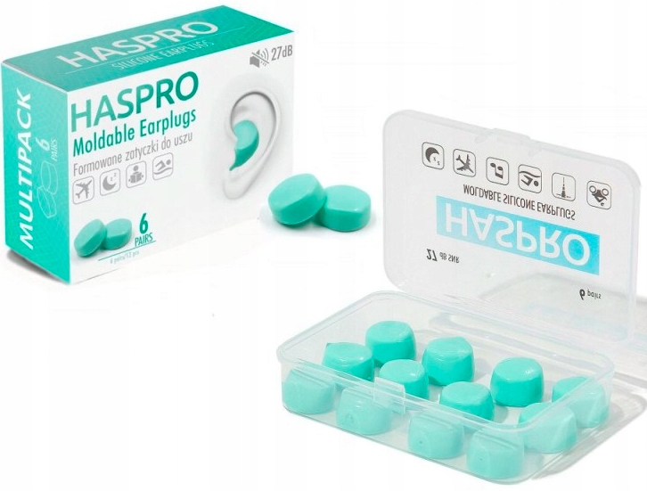 

Haspro Zatyczki do uszu formowane miętowe 6 par