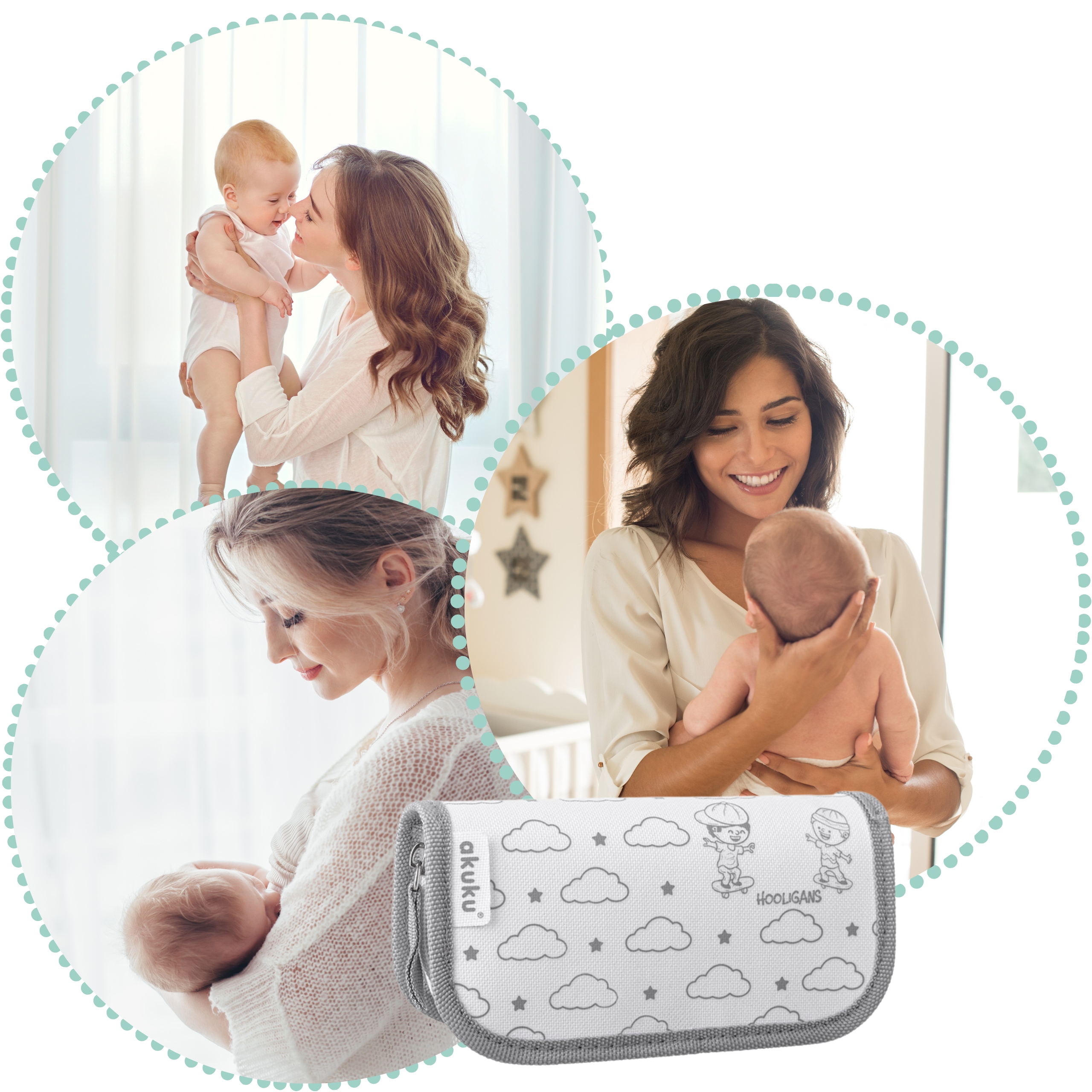 Zestaw pielęgnacyjny dla niemowląt noworodka dzieci nożyczki gruszka cążki Kolor dominujący odcienie szarości