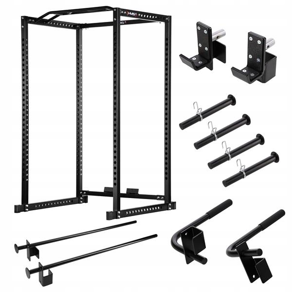 Wielofunkcyjna klatka treningowa Power Rack z drążkiem poręczą do dipów Hms