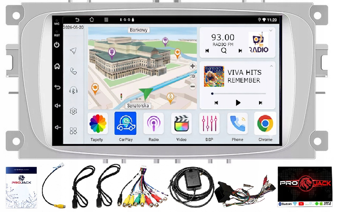 Autorádio Gps Android Ford Focus Mondeo Smax Carplay Wifi Usb 4GB 64GB