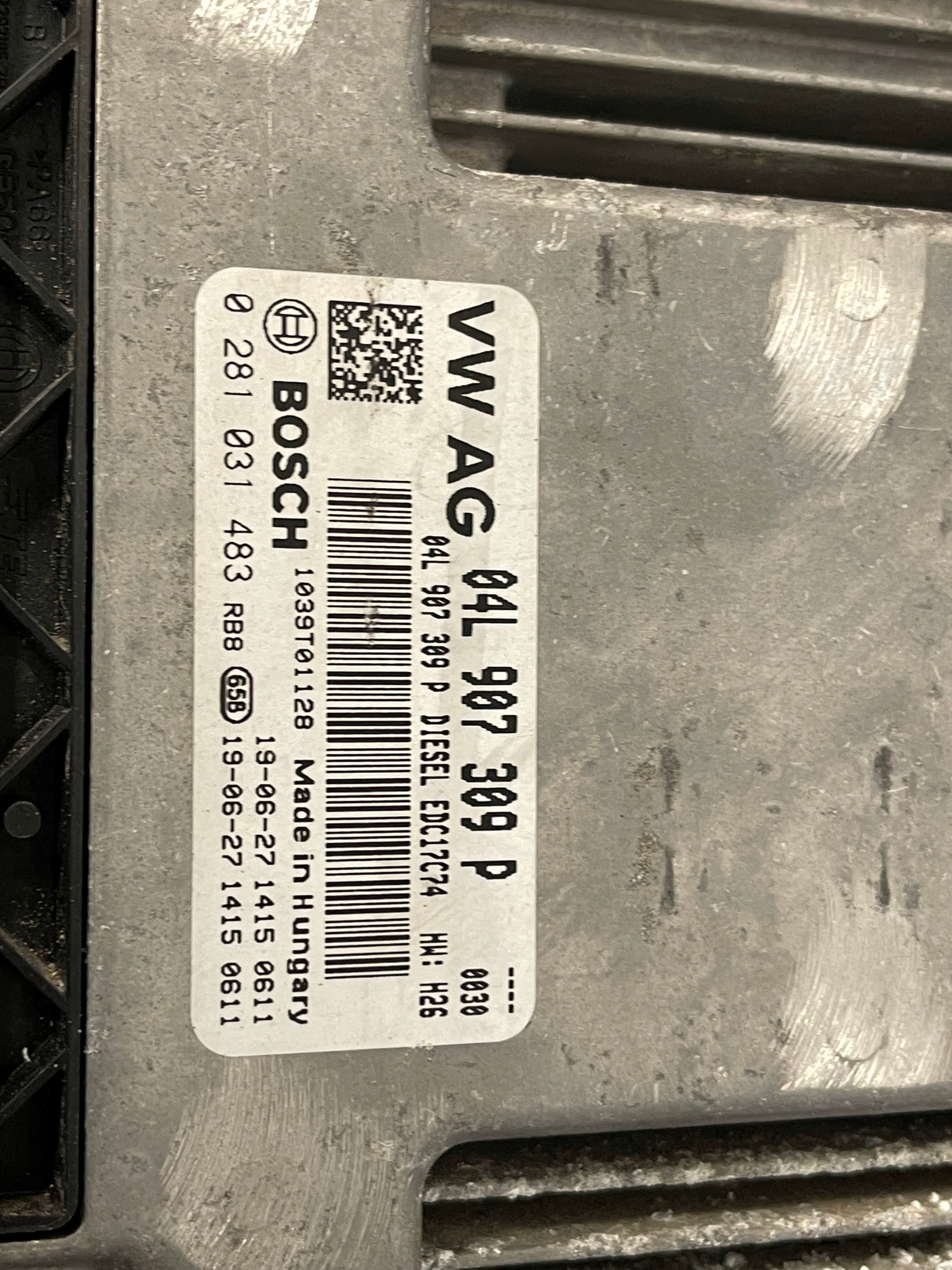 VW TOURAN III 5T control unit computer 1.6 TDI 04L907309P