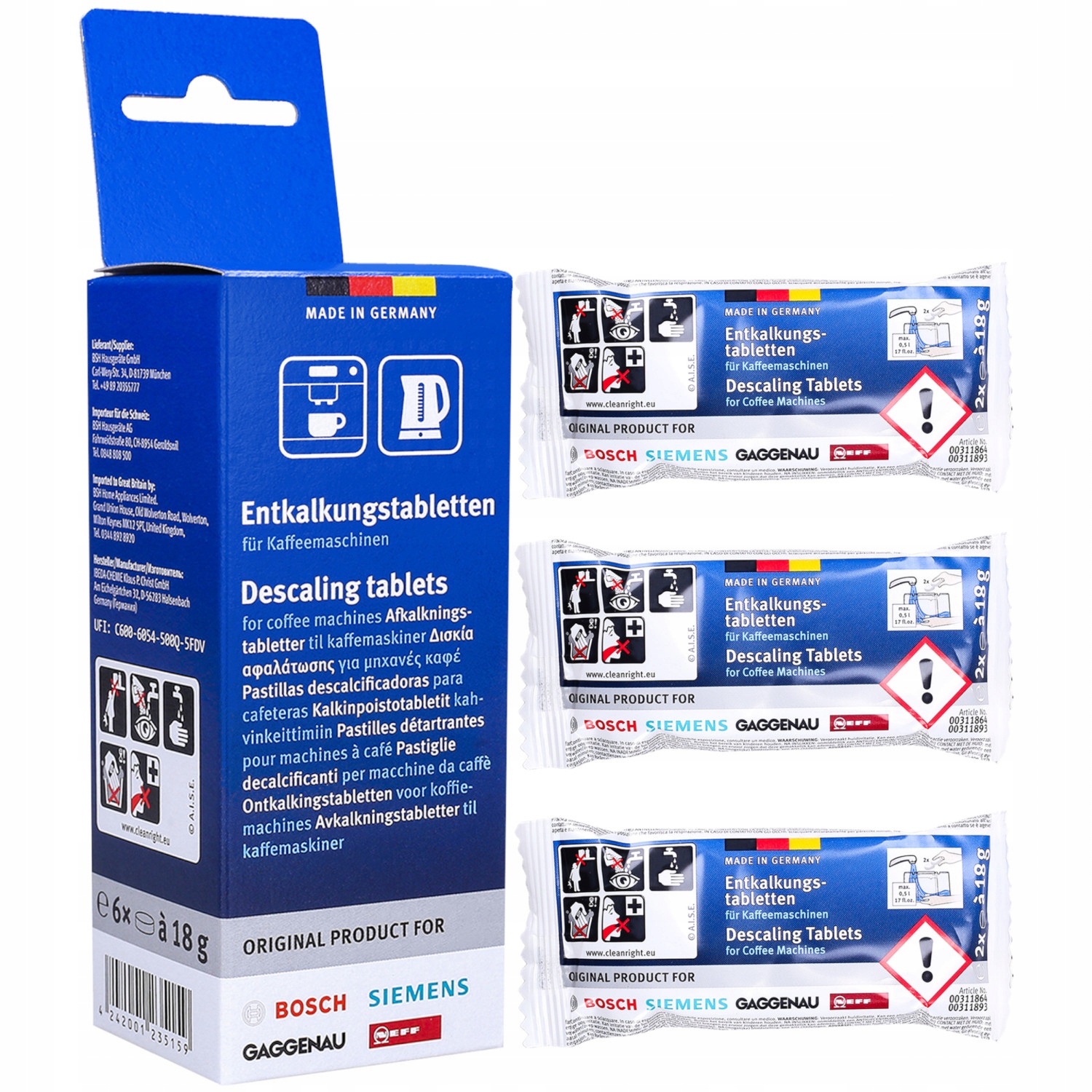 ODKAMIENIACZ Tabletki ekspresów Bosch Siemens Jura