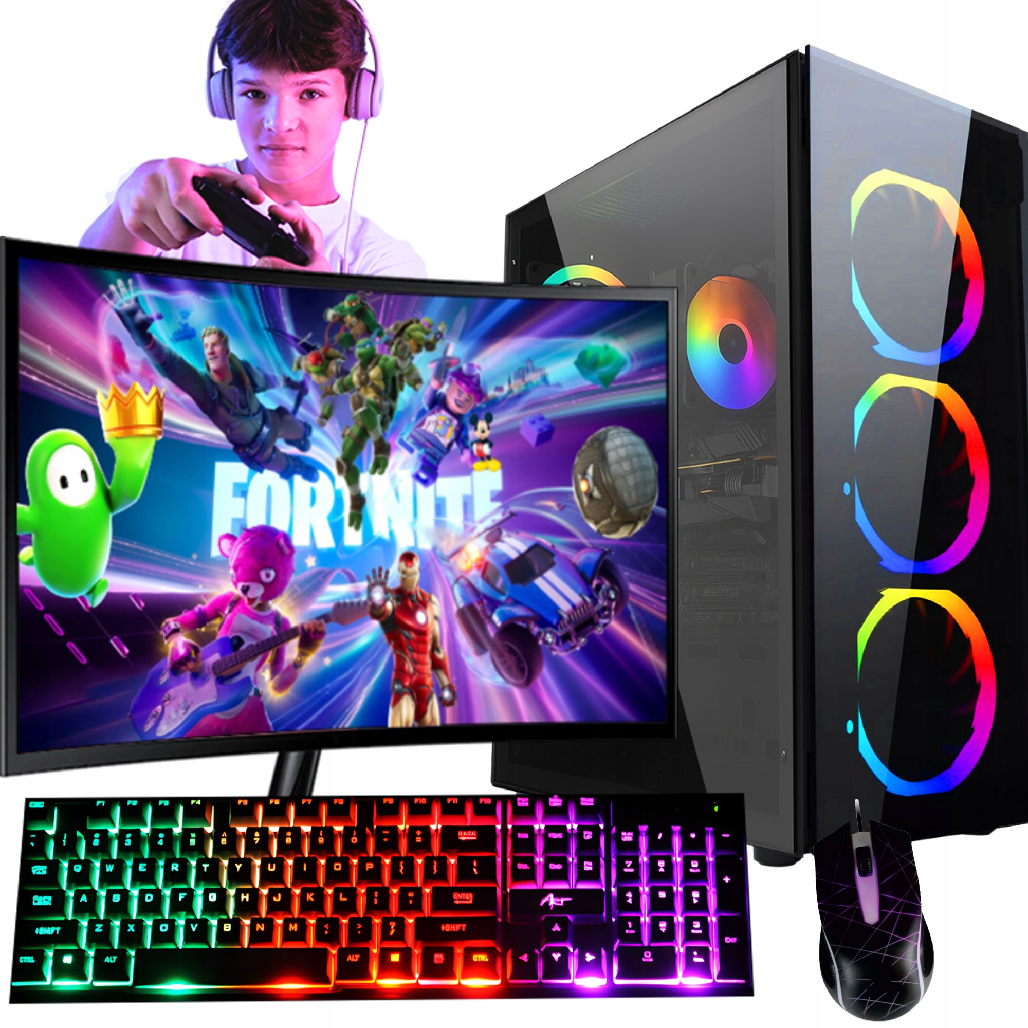 Herní počítačová sada Rtx 5060 Ryzen 5 32GB Ram 1TB Ssd Windows 11