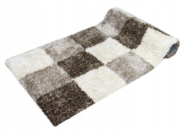 

Dywan Deluxe Kwadraty Długi Miękki Włos 80 x 150