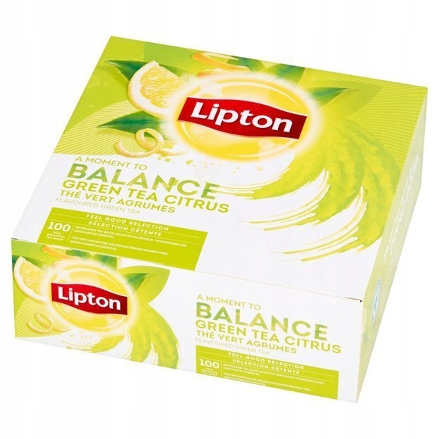 Levně Lipton Balance Citrus Green Čaj Citron 100 sáčků