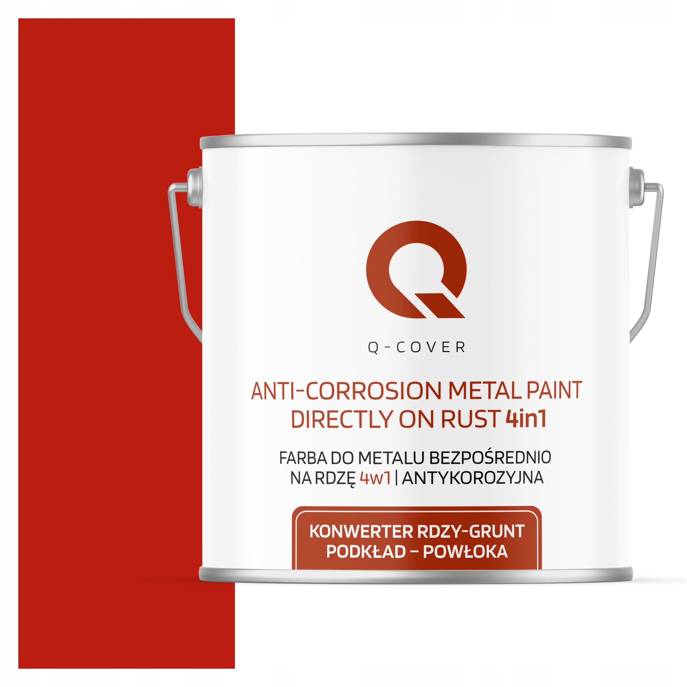 Antikorózna Farba Na Kov A Plech Na Hrdzu Červená RAL3020 Lesklá 5 L