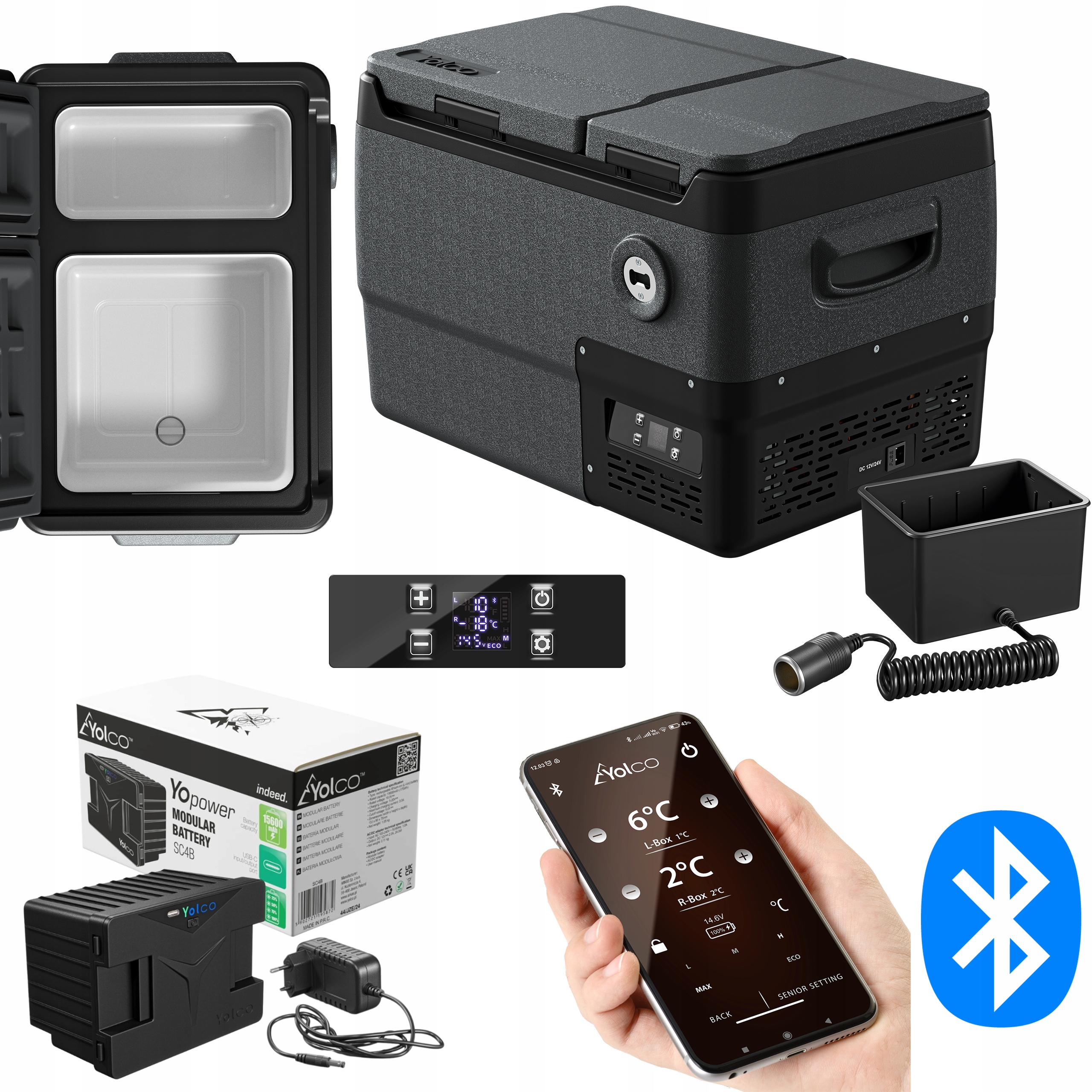 Lodówka Kompresorowa Samochodowa Yolco DX30 Spacegrey Turystyczna Bateria