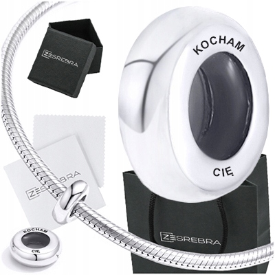 

Charms Stoper S925 koralik Grawer Kocham Cię