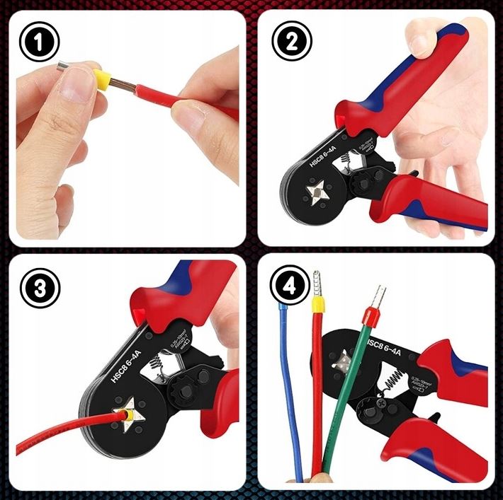 ZACISKARKA PRASKA DO KONEKTORÓW TULEJEK KABLI PRZEWODÓW 1200 SZTUK TULEJEK Stan opakowania oryginalne