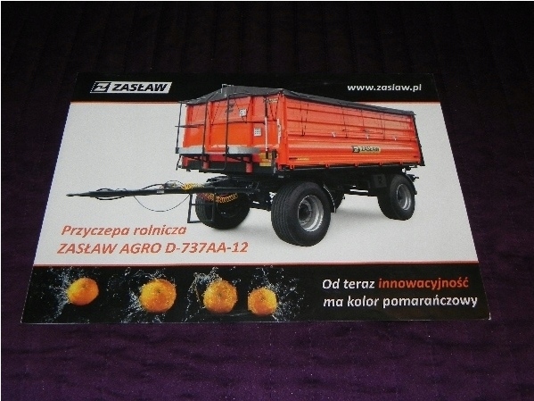 Zasław Agro D-737AA-12 przyczepa rolnicza traktor maszyny rolnicze