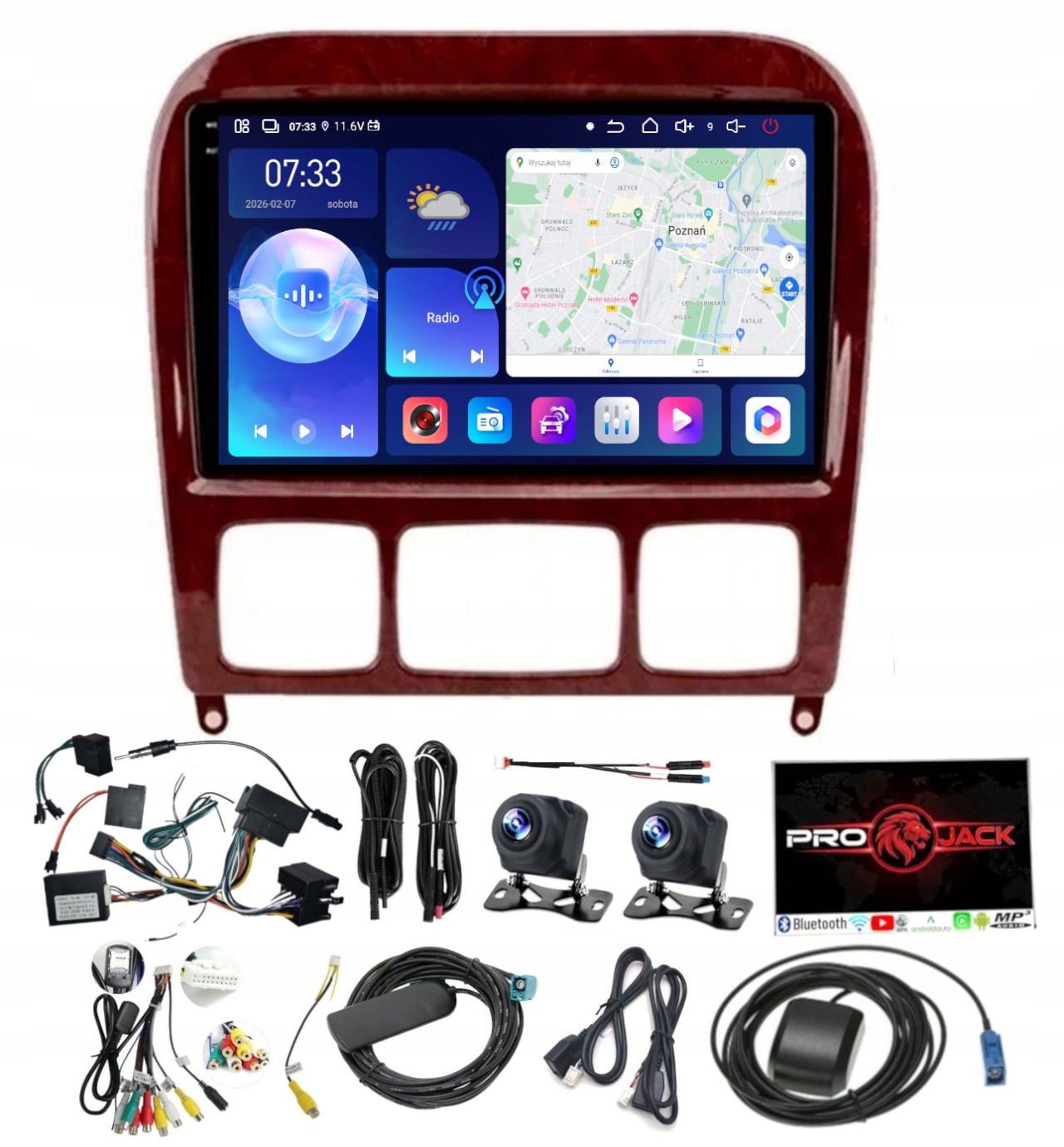 Rádio Navigace Carplay Android Mercedes W220 1998-2005 6GB 128GB Sim
