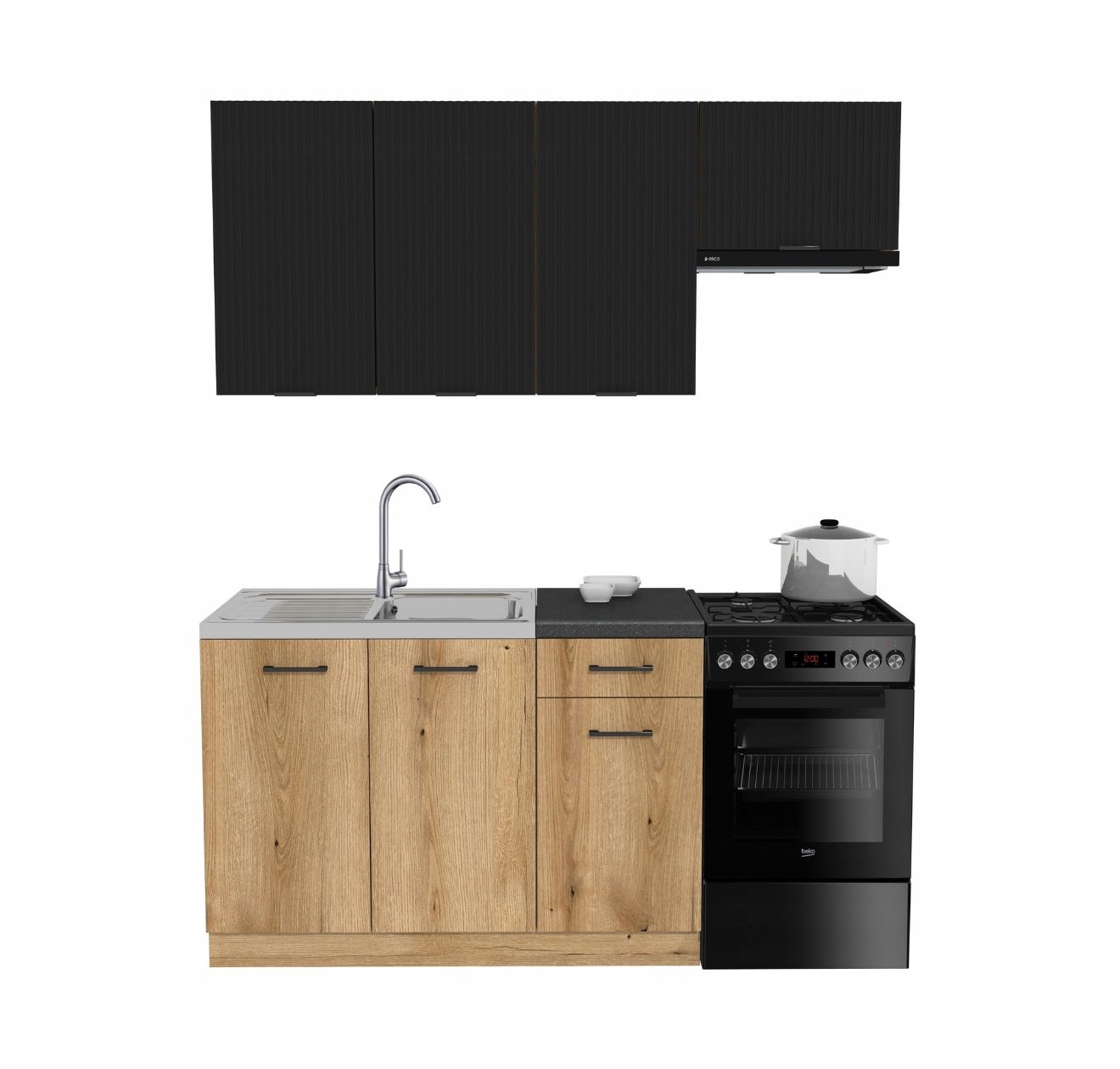 Kuchyňská sada 170 Mix Dub Evoke Ryfla Černá s deskou District Dark