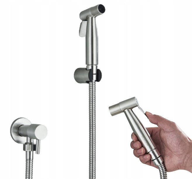 BATERIA BIDETOWA ZESTAW PODTYNKOWY BIDETOWY BIDET NIKIEL SREBRNY