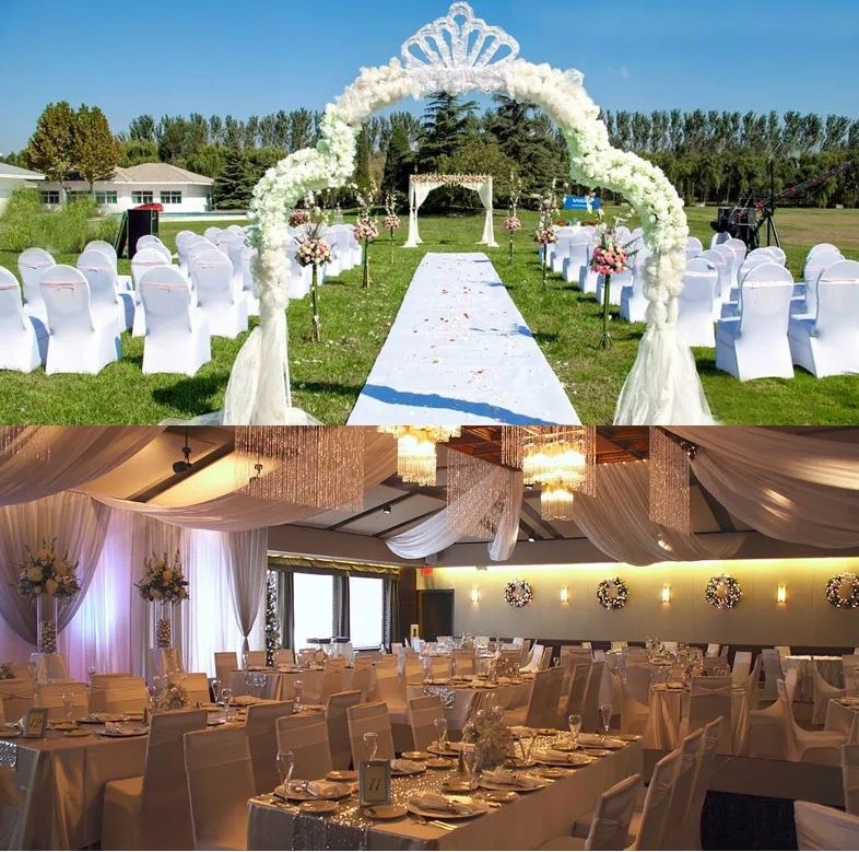 POKROWIEC NA KRZESŁO BANKIETOWY BIAŁY ŚLUBNY ŚLUB Szerokość siedziska 48 cm