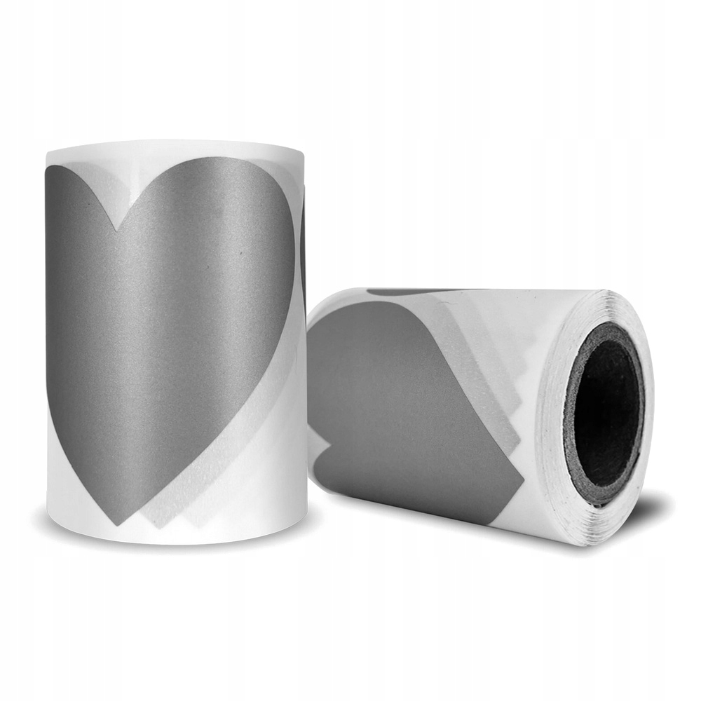 Stírací samolepky Srdce 70x80mm Stříbrné x100