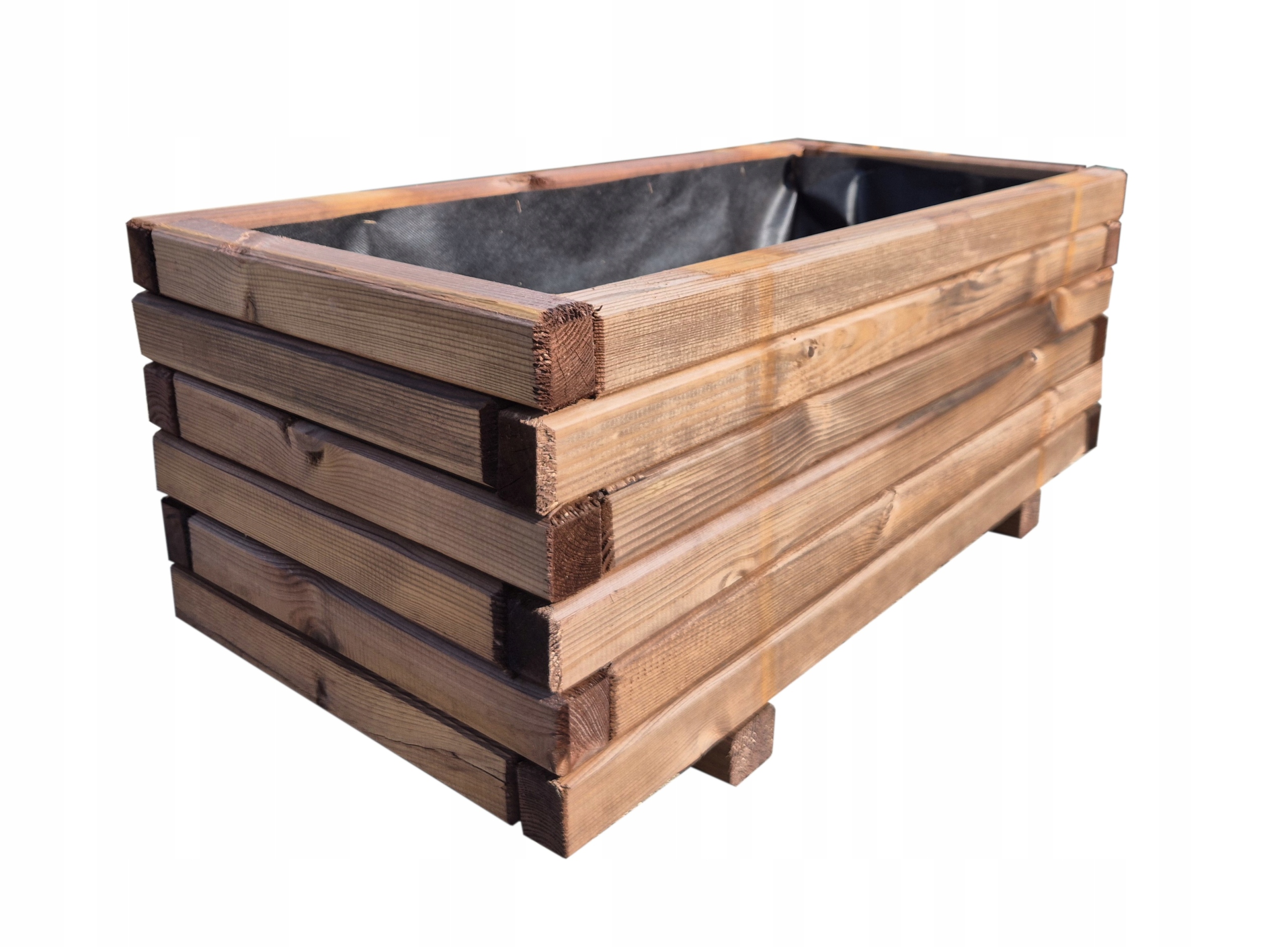 Donica drewniana 80cm kwietnik brąz Outlet