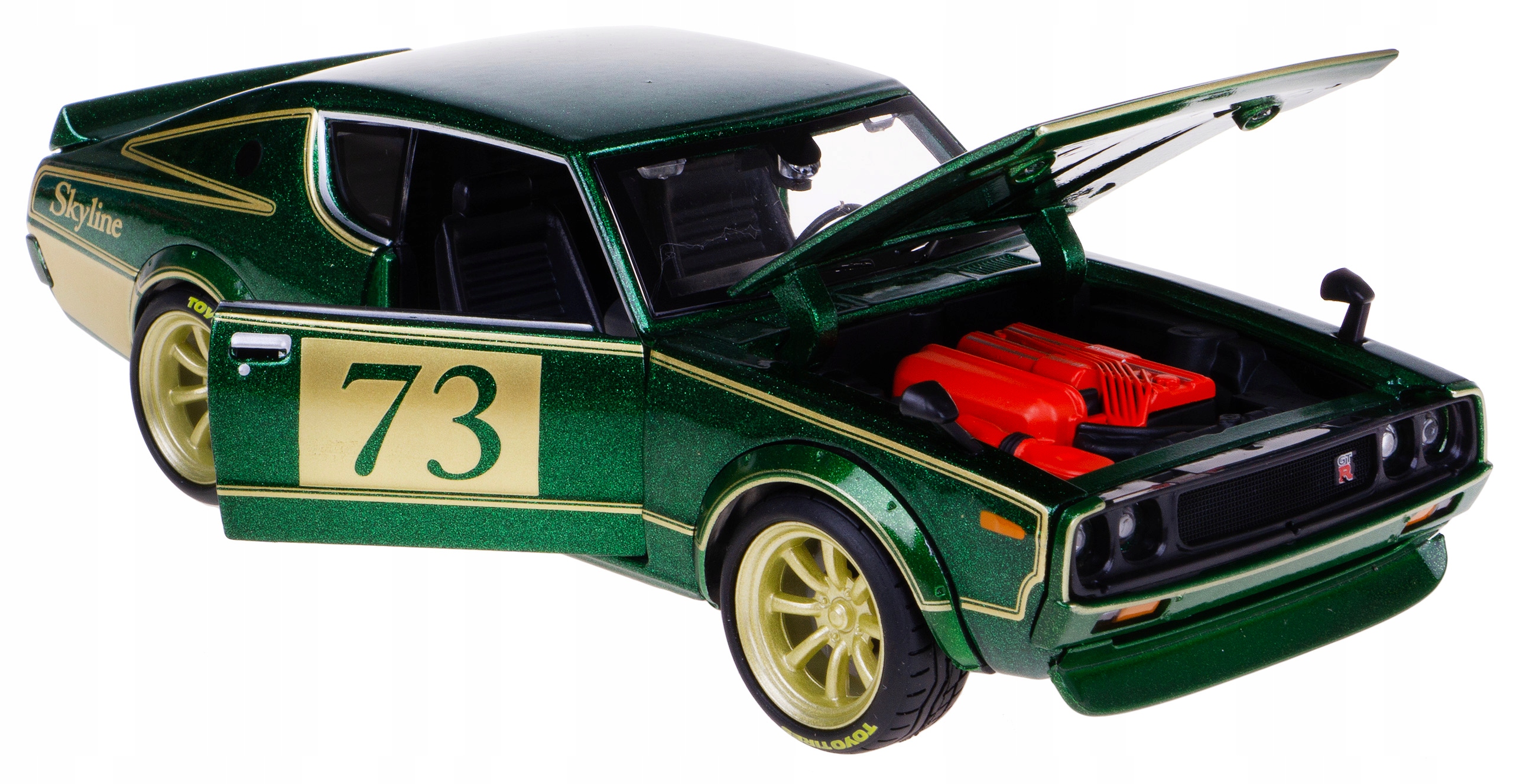 Nissan Skyline 2000 Gt-r (KPGC110)1973 Model Kov 1:24 Maisto #73 Zelená