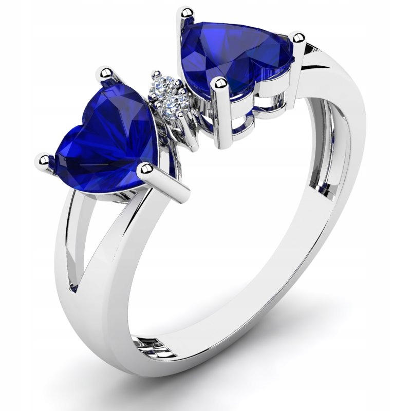 

Pierścionek Białe Złoto Szafiry I Brylanty 1,43CT