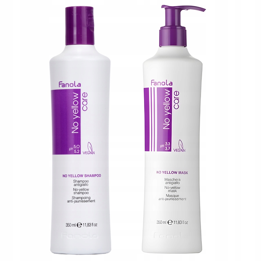 Fanola Zestaw No Yellow Szampon Do Włosów Blond Maska 2 x 350 ml