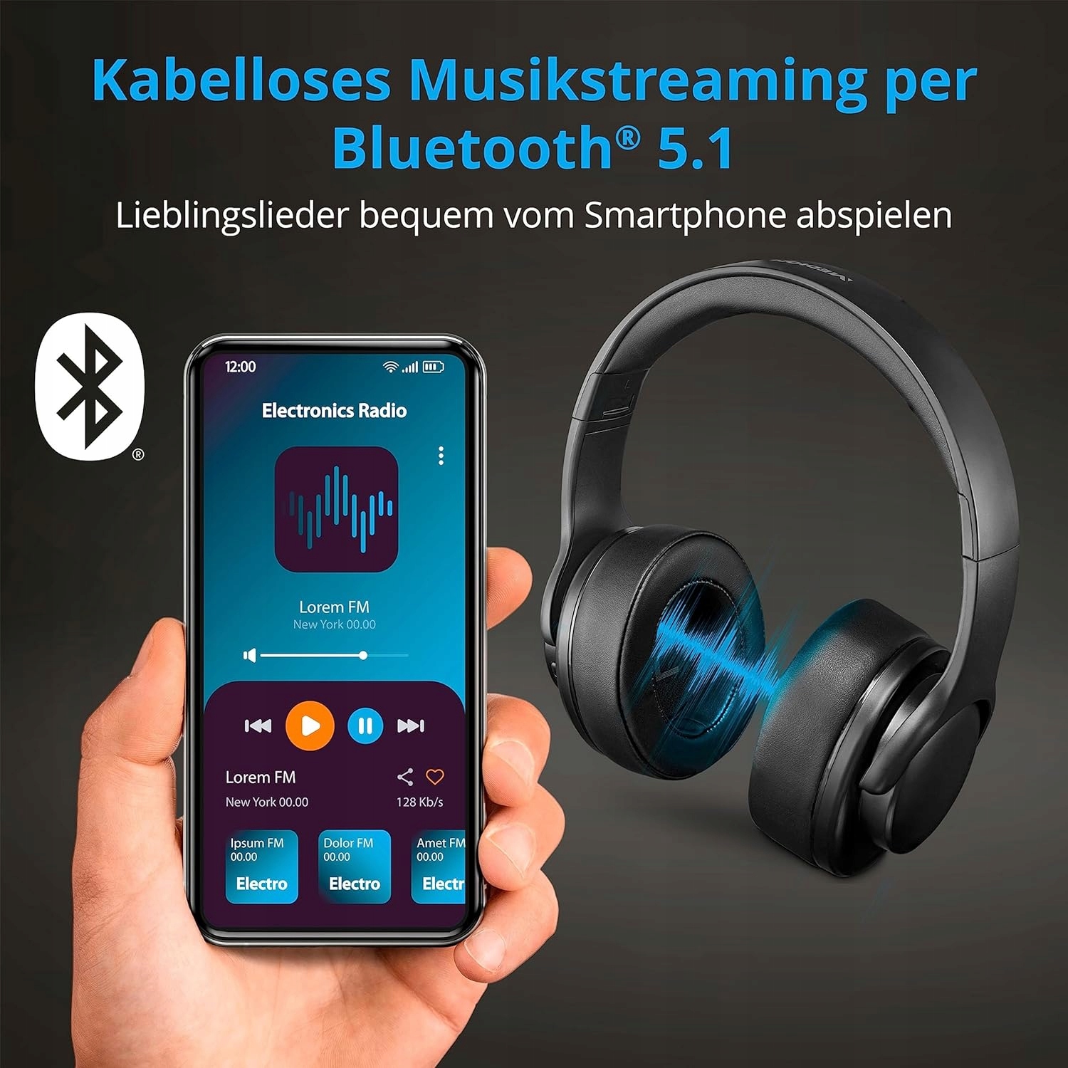 SŁUCHAWKI BLUETOOTH FUNKCJA GŁOŚNOMÓWIĄCA MINIJACK USB-C Marka Medion