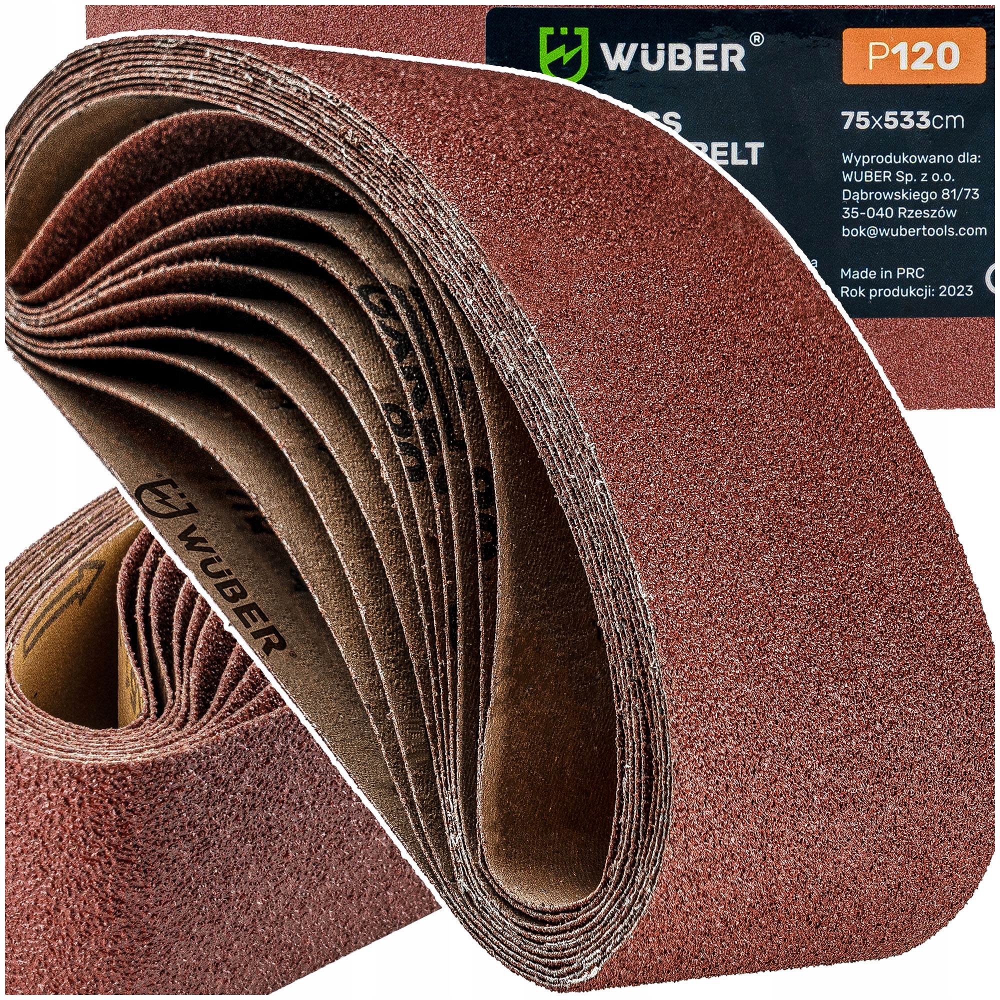 Pas Bezkońcowy P120 533x75MM Papier Ścierny Do Szlifierki Taśmowej Taśma