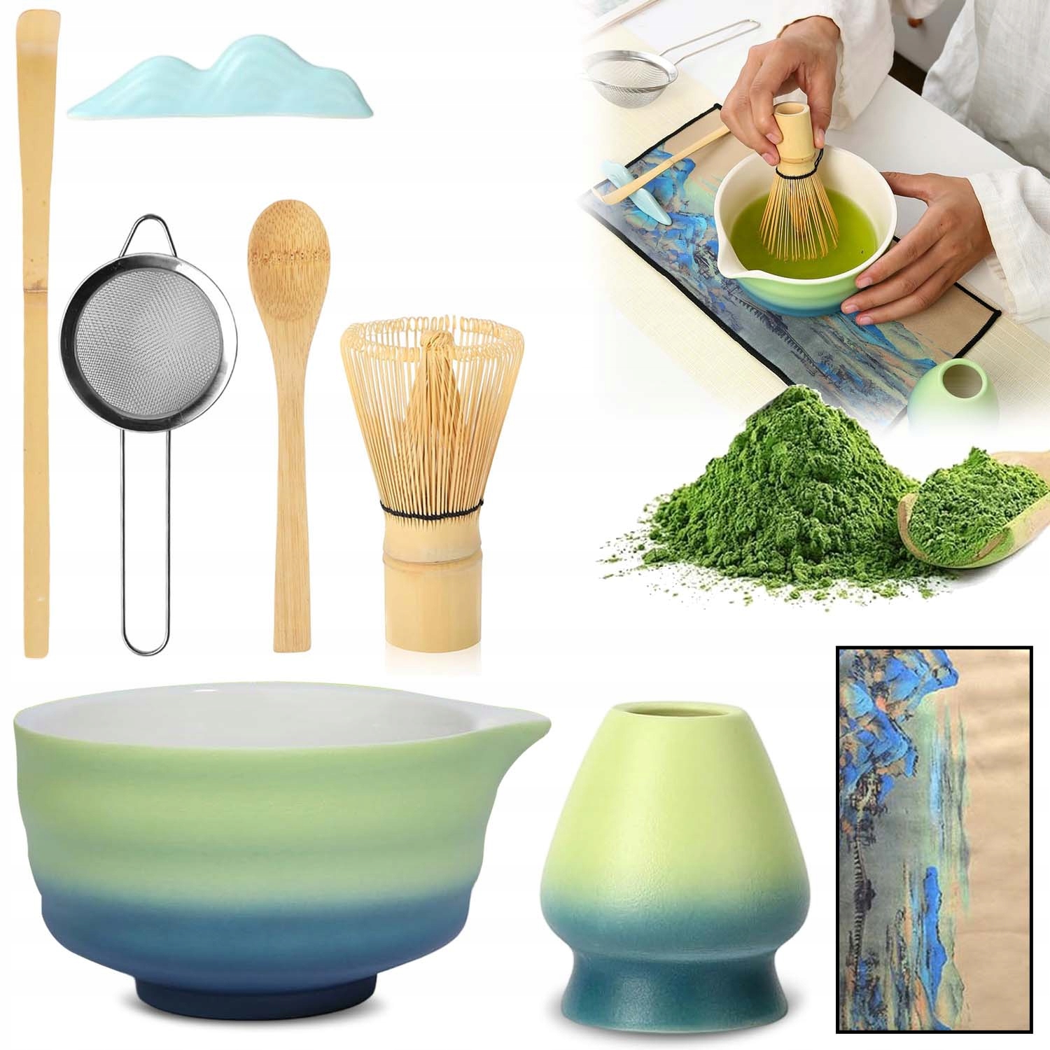 Levně Sada Na Matcha Čaj, Sada Metliček 7 Ks S Šlehačkou Na Matcha 7 V 1