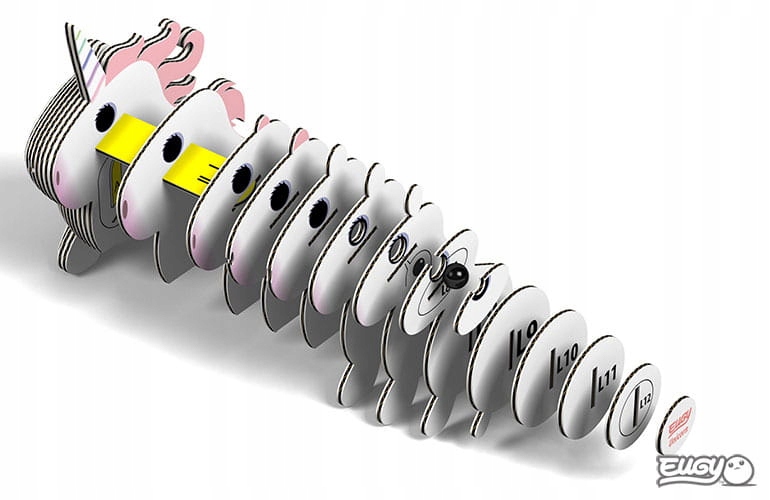 Jednorożec Różowy Eugy. Eko Układanka Puzzle 3D Bohater brak