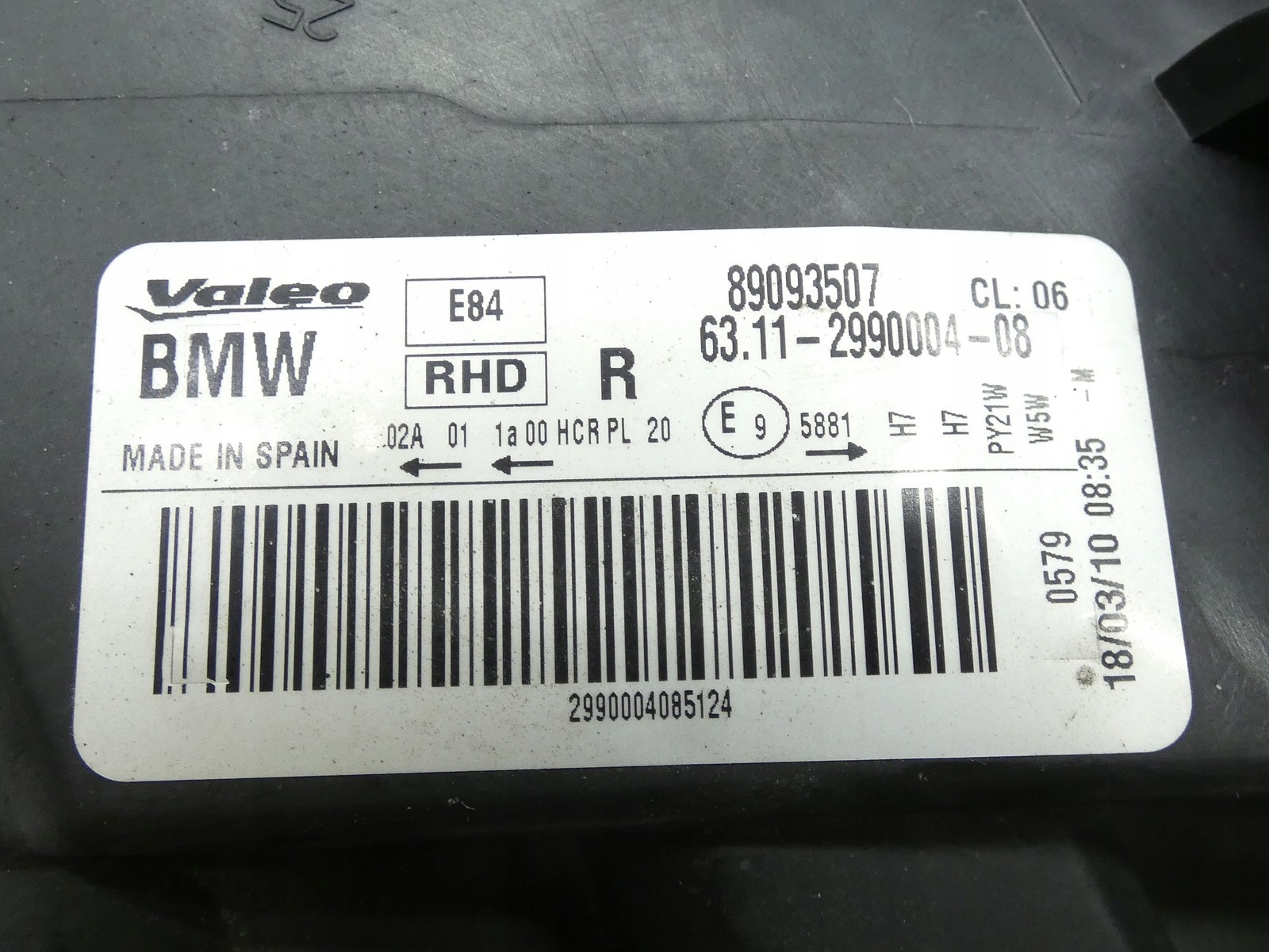 light right front right front BMW X1 E84 89093507