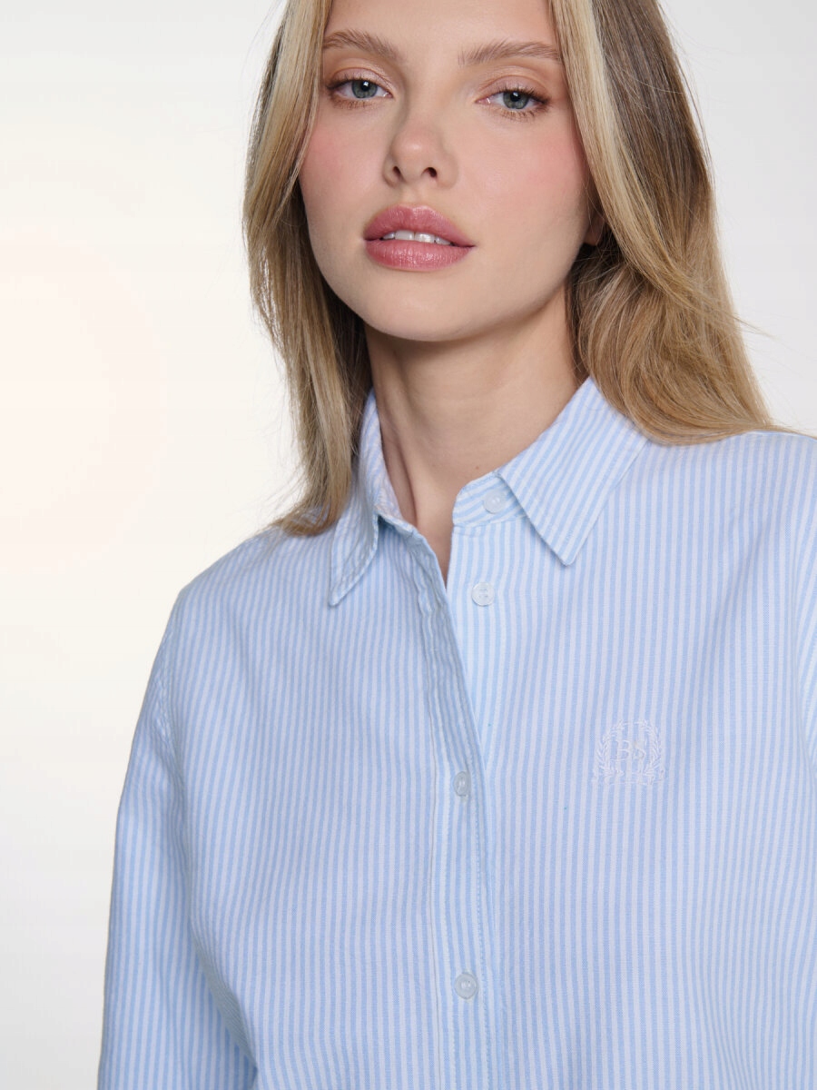 BIG STAR KOSZULA DAMSKA W PRĄŻEK JASNONIEBIESKA YOLANDA 400 S Kolor niebieski