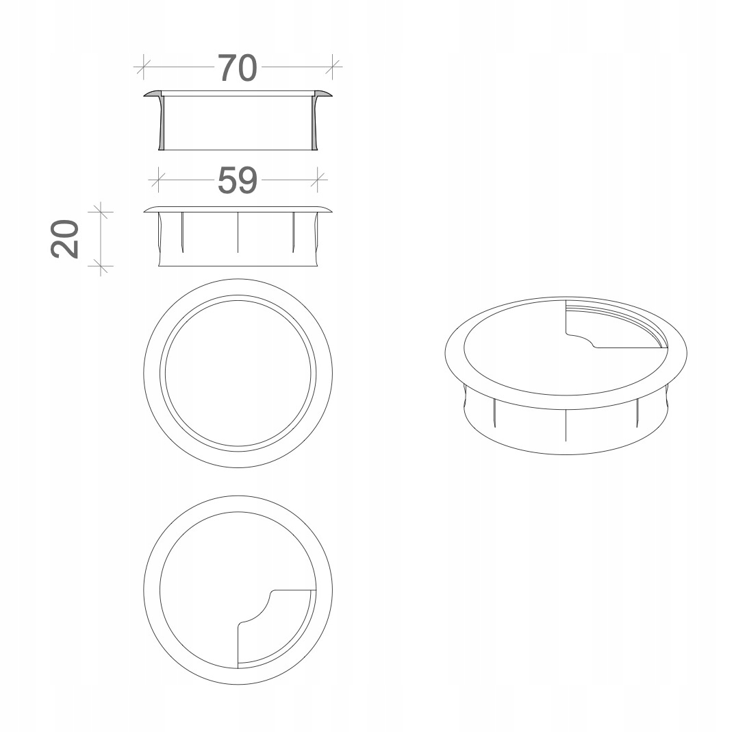 PRZEPUST KABLOWY PRZELOTKA KABLI FI 60 DĄB JASNY Marka inna