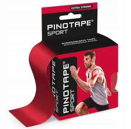 

Taśma kinesio 5cm x 5m Pinotape Sport tejp czerwon