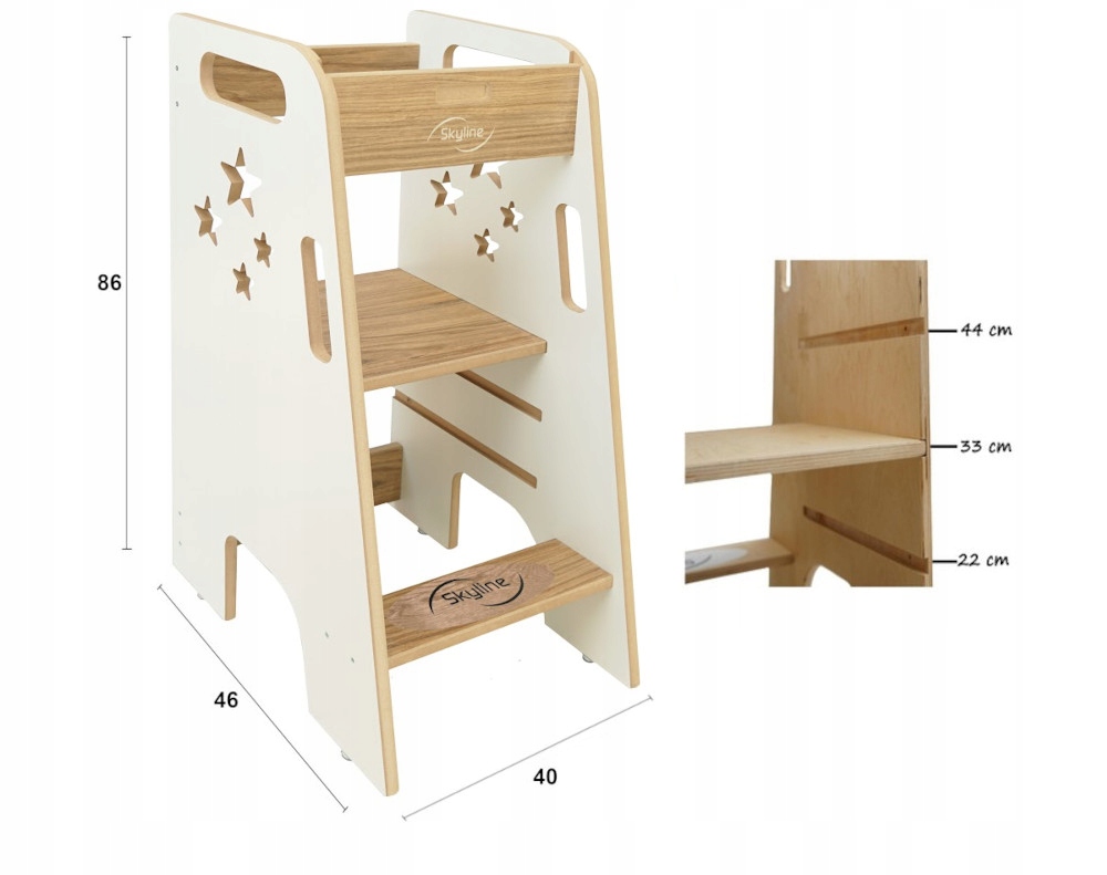 Pomocnik Kuchenny Składany dla dziecka Montessori Kitchen Helper dla dzieci Obciążenie maksymalne 80 kg