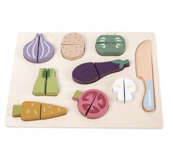 

Drewniany zestaw warzyw do krojenia deska nóż