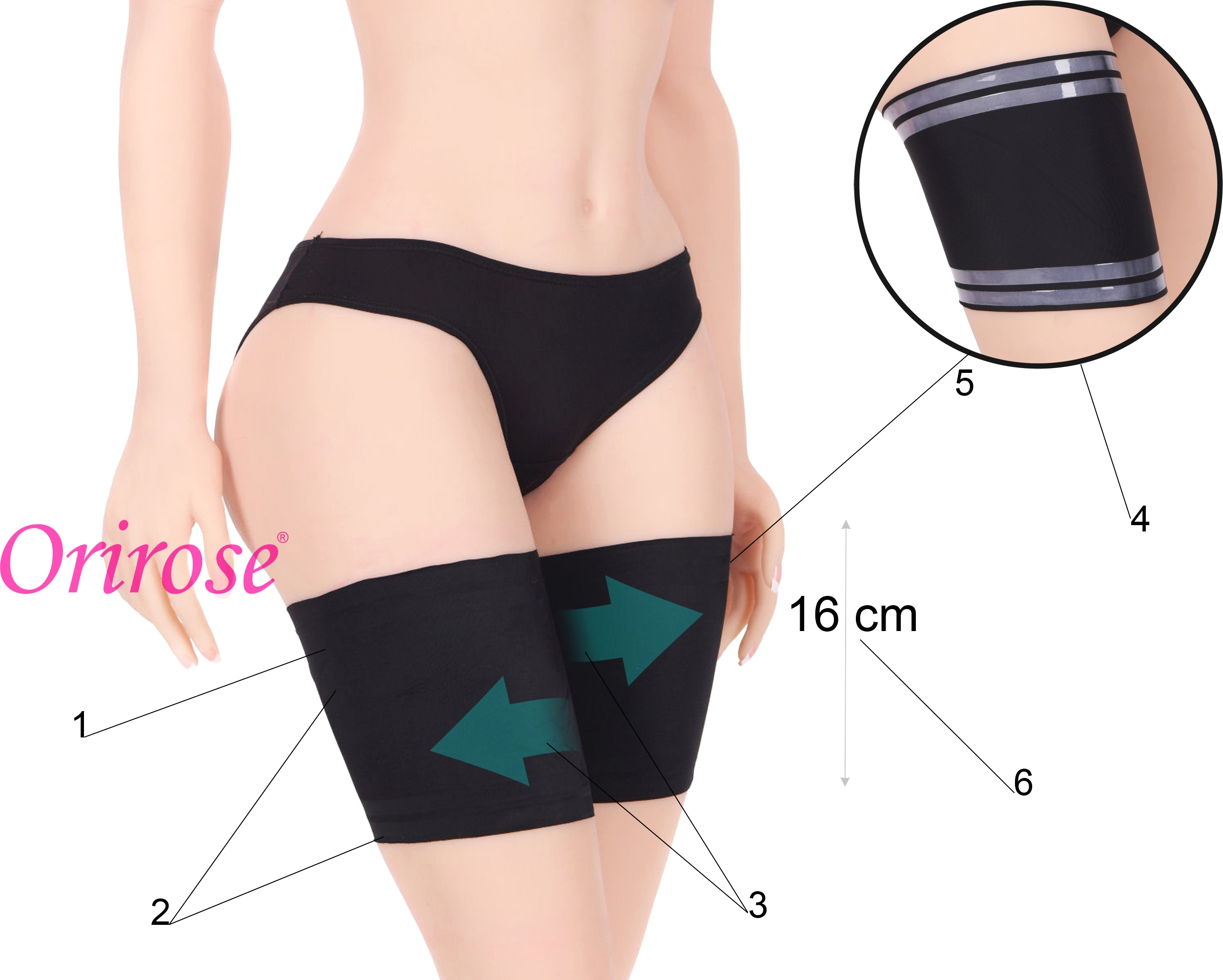 Orirose gładkie samonośne wygładzające OPASKI przeciw OTARCIOM UD SIZE plus Model 0501/003