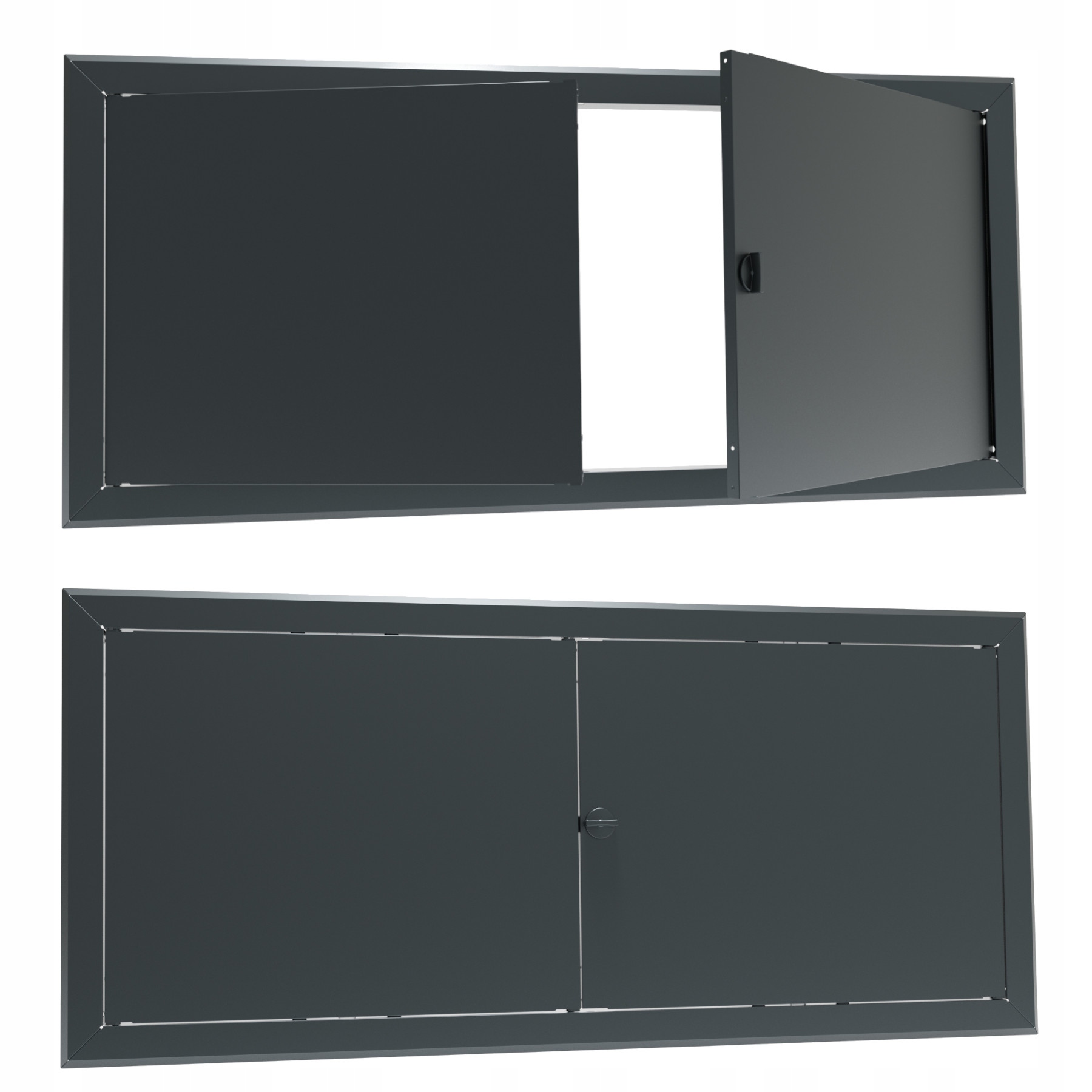 Revizní Dvířka Kovová 110x80 Grafit RAL7016 Zámek zdravotně technické instalace (zti)
