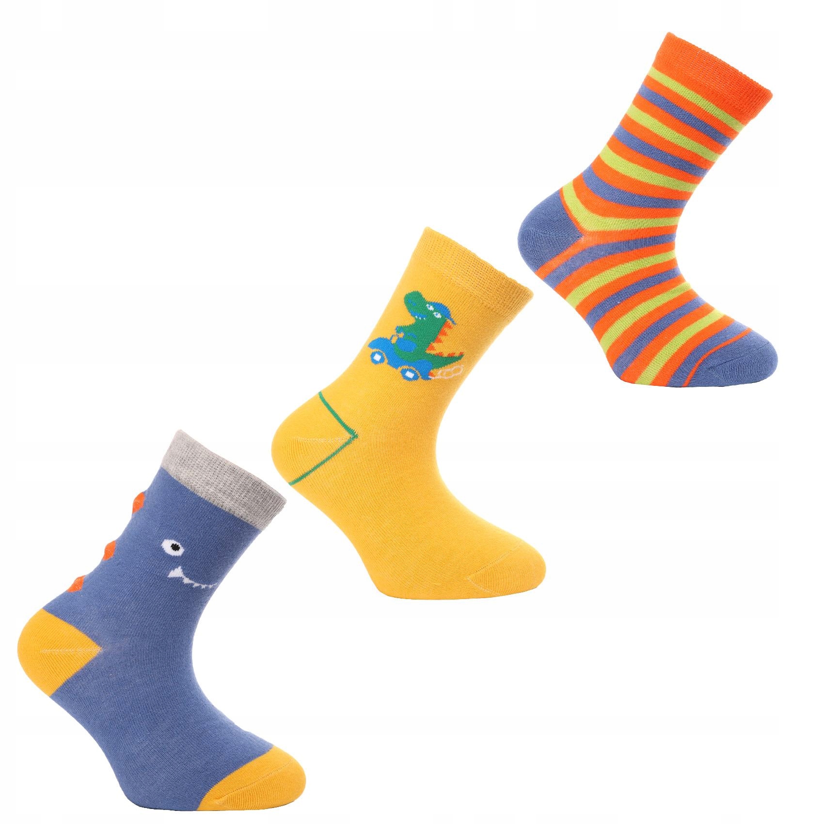 

3 X Skarpety Skarpetki Zabawne Dino 27-30