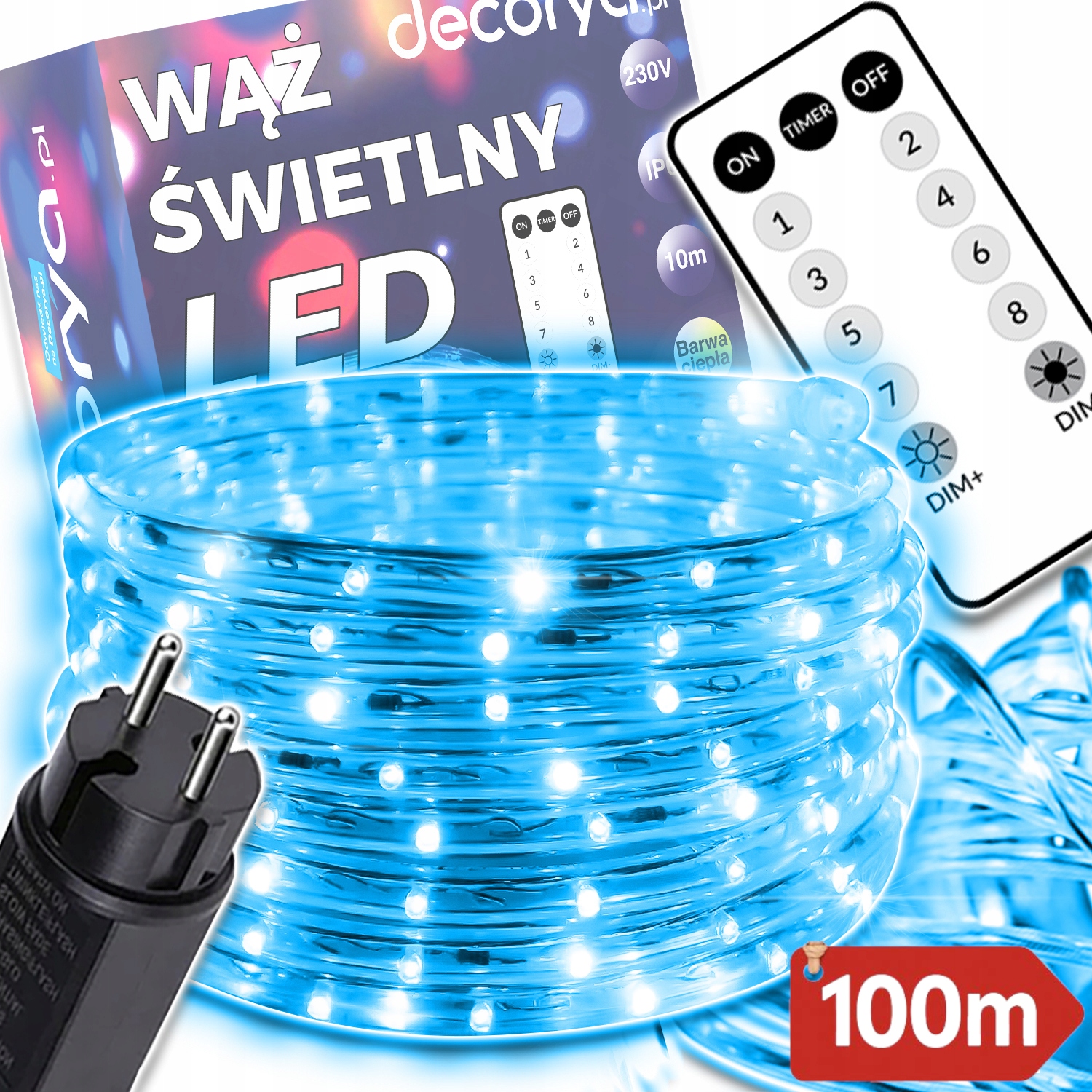 Venkovní Led Světelná Hadička S Barevnými Světly 100 M, Svítící, Voděodolná, IP67