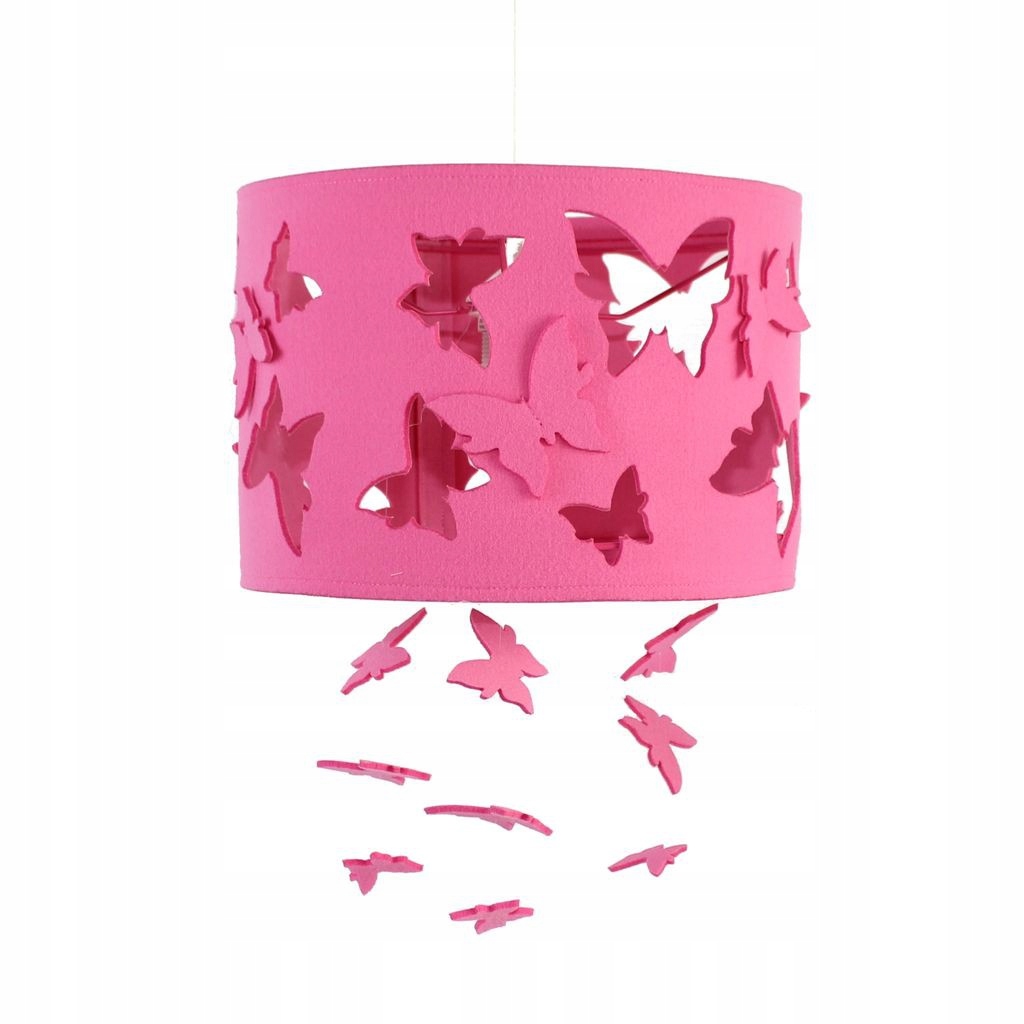 

Lampa wisząca motyle różowa z różowymi dodatkami.