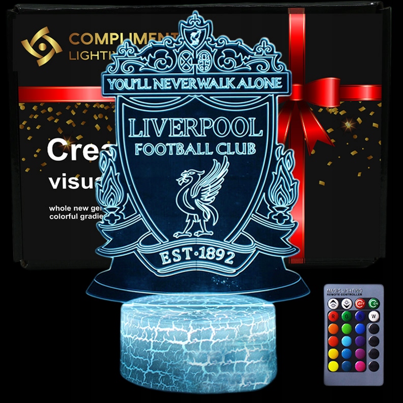 Lampka 3D nocna led usb + pilot Liverpool EAN (GTIN) 5906288050285