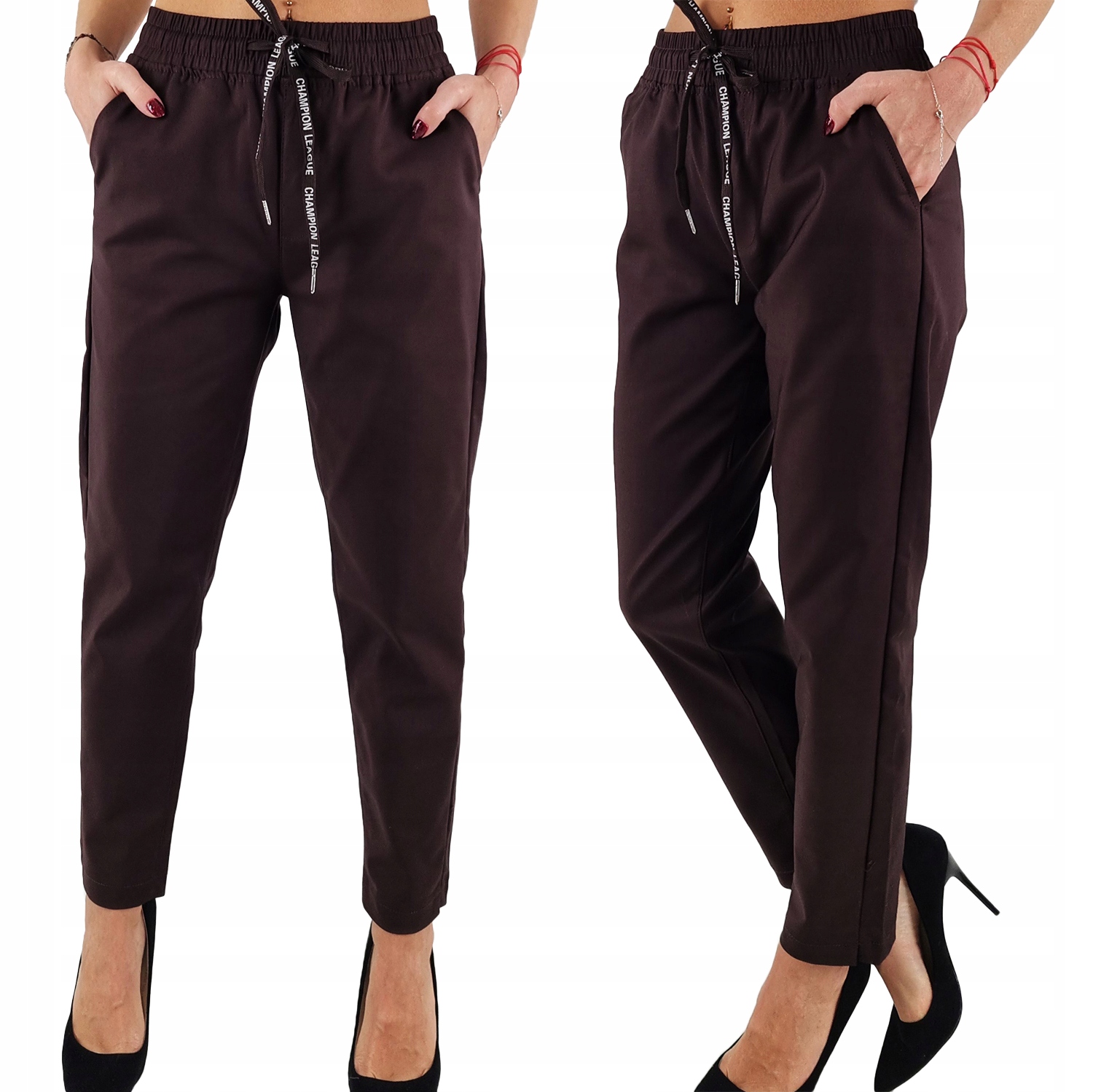 Damskie Spodnie Gumka 7/8 Plus-Size