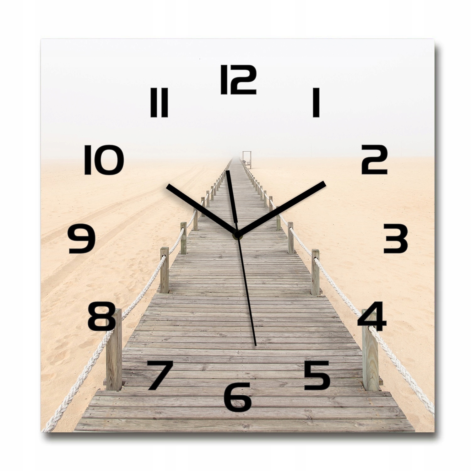 

Duży szklany zegar ścienny Ścieżka na plaży 60x60