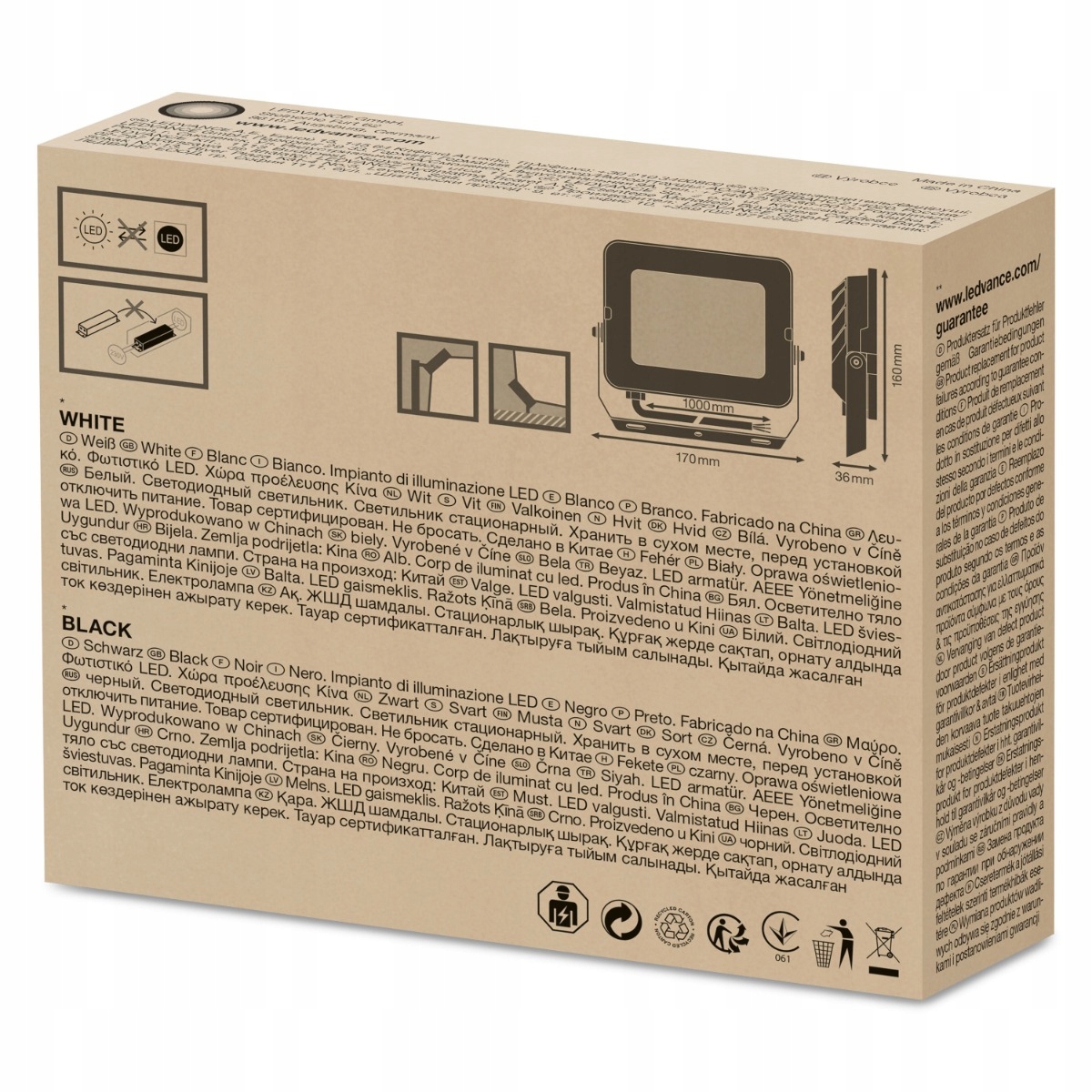 NAŚWIETLACZ LED LEDVANCE 50W 5000LM 6500K -NOWOŚĆ Jasność 5000 lm