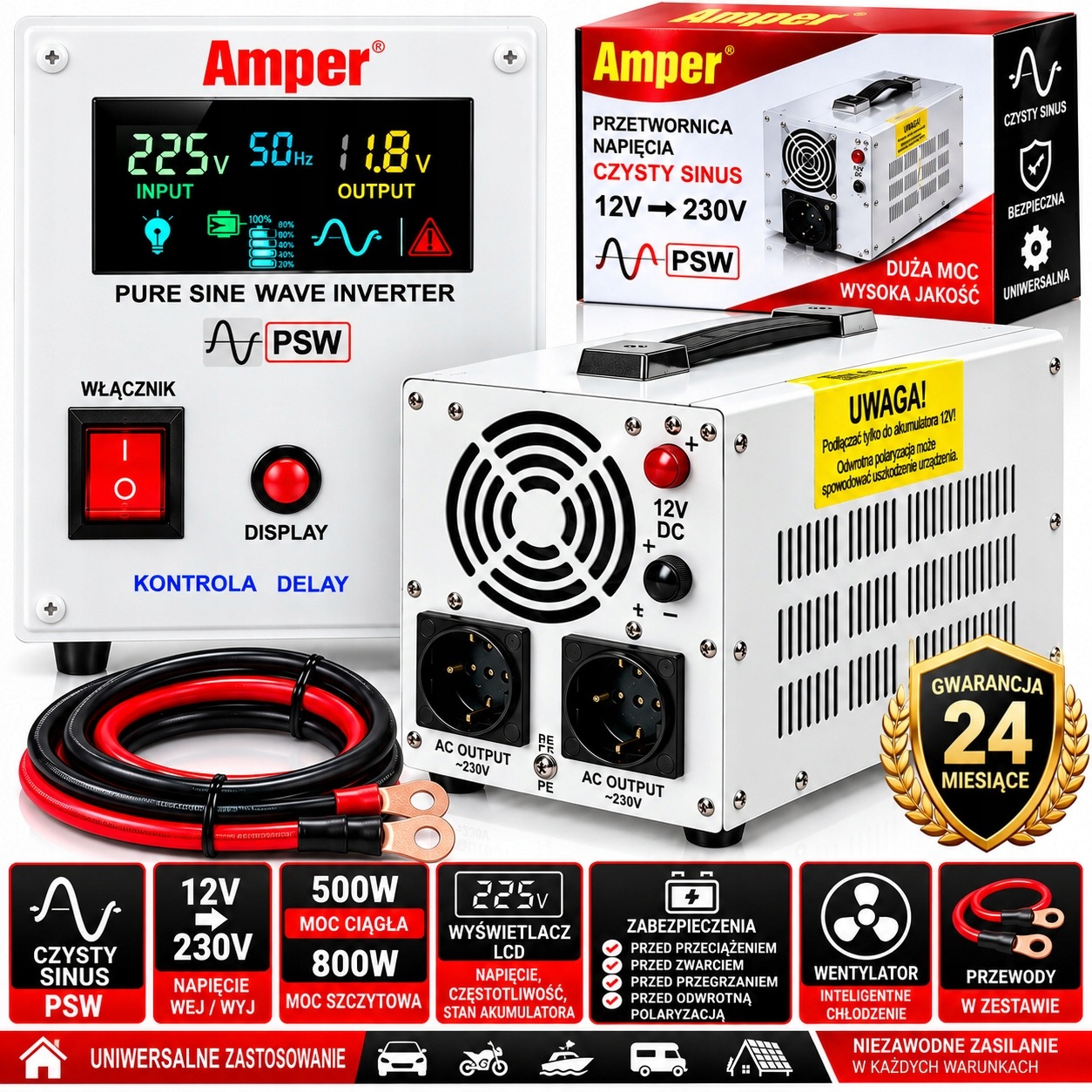 Ups Záložní Zdroj Pece Co Čerpadla Měnič Napětí Sinus Pro 800W 12 Volt