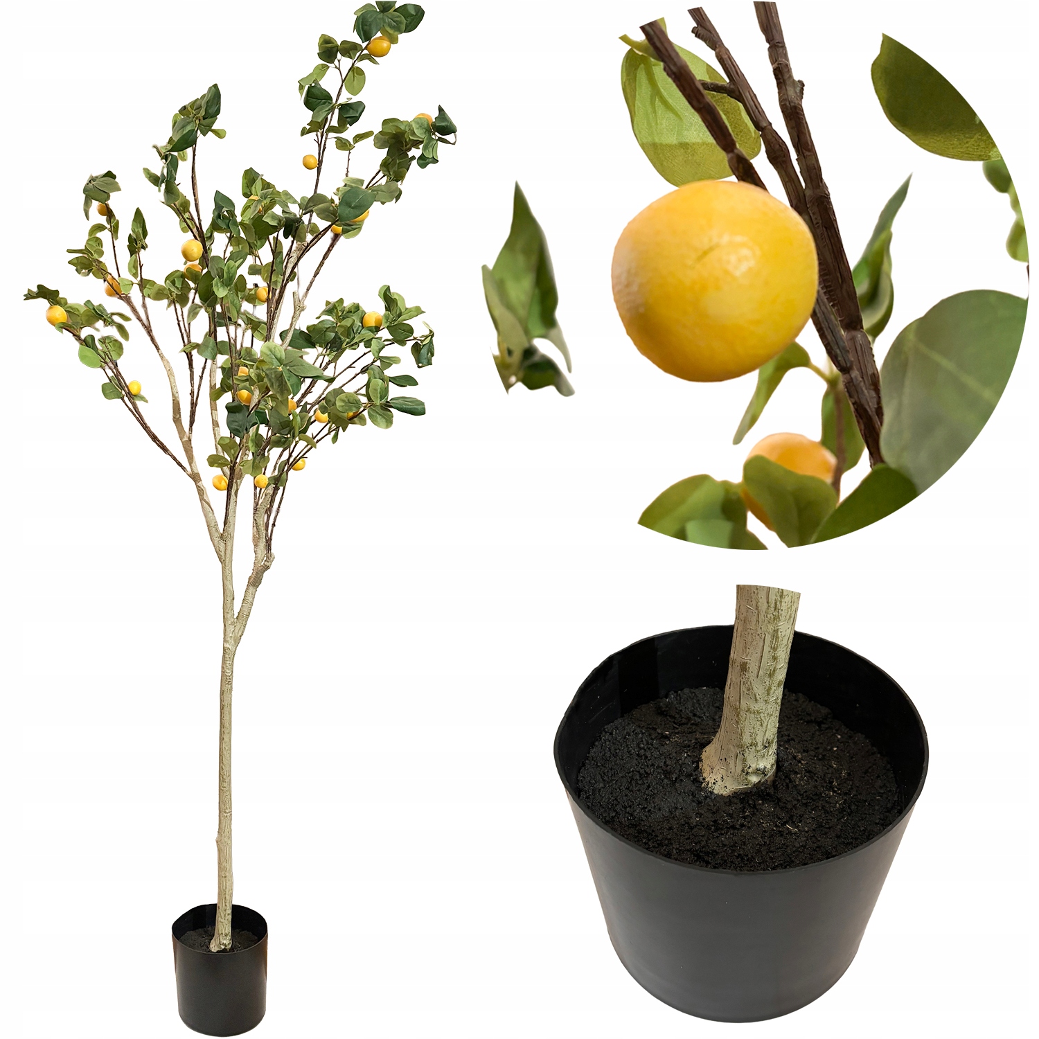 Umělý Citronový Stromek 180 cm Velký Citron Rostlina Jako Živá Realistická