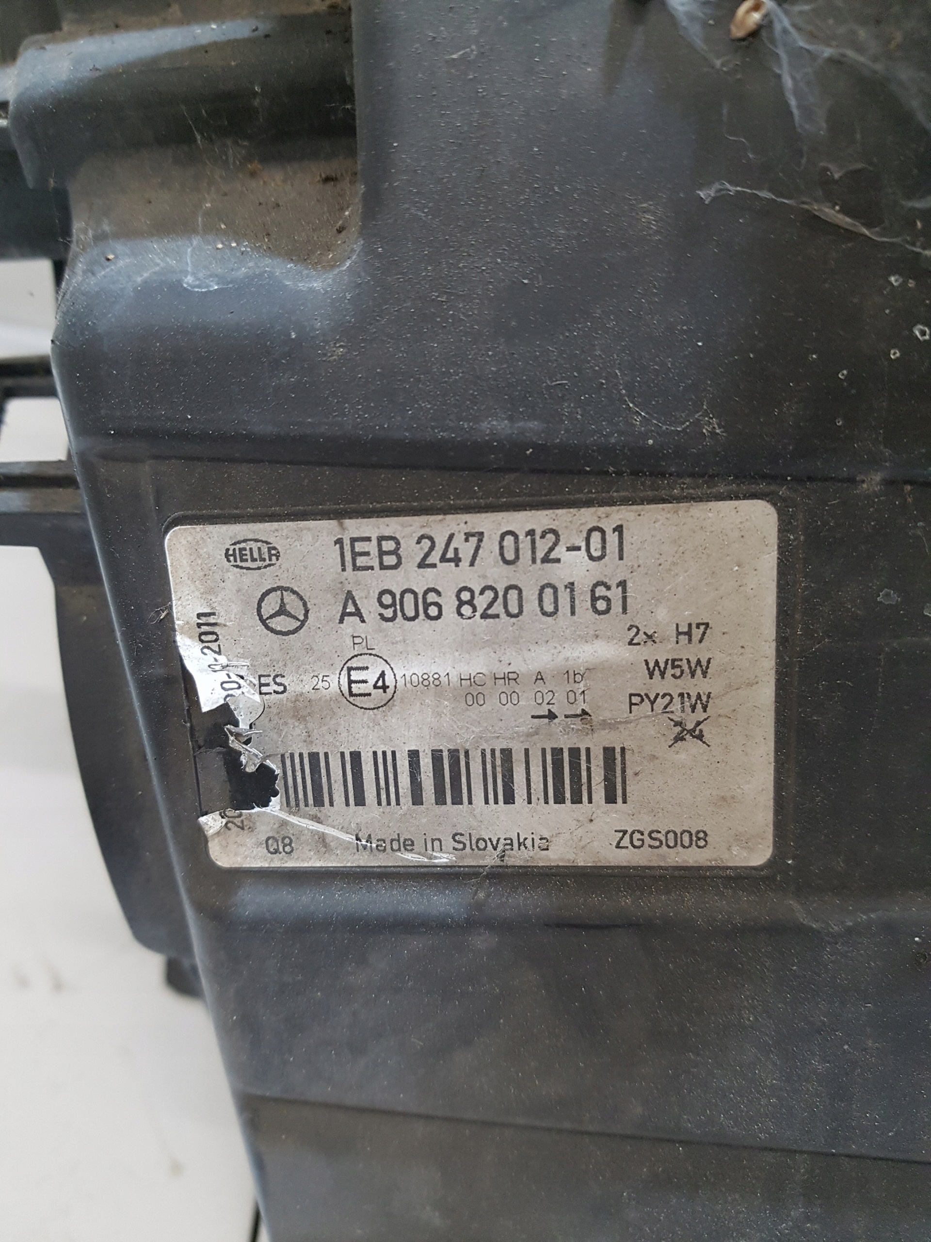 light left front MERCEDES-BENZ SPRINTER 906 A9068200161