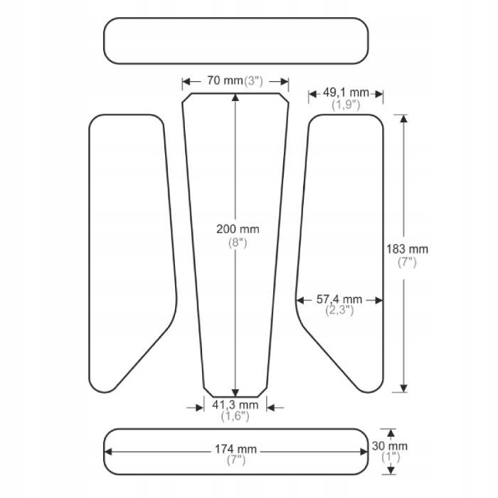 Zestaw osłon zbiornika Tankpad ONEDESIGN HDR283 czarny Producent Print